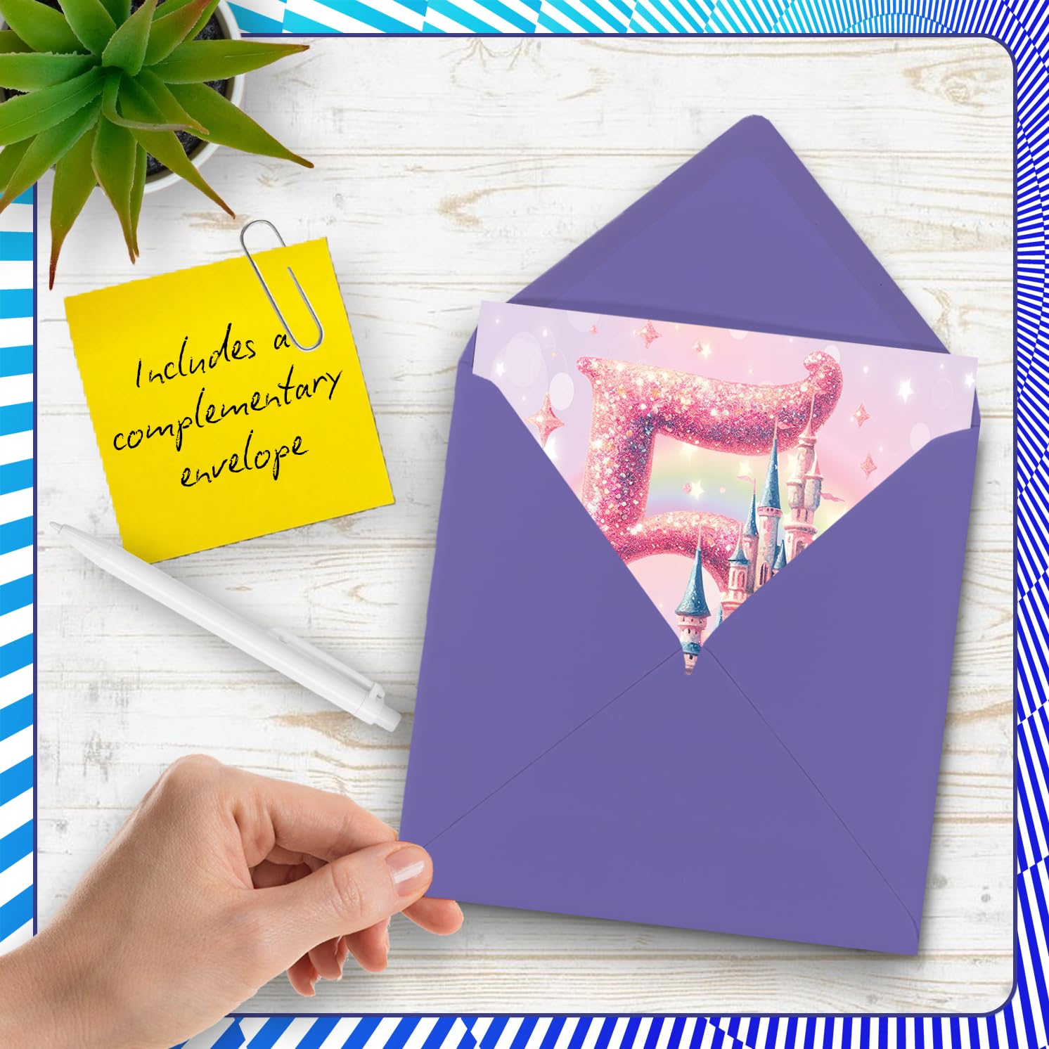 Stuff4 5th Birthday Card for Girls - Fairy Princess Castle Design | Blank Inside | UK Made 5