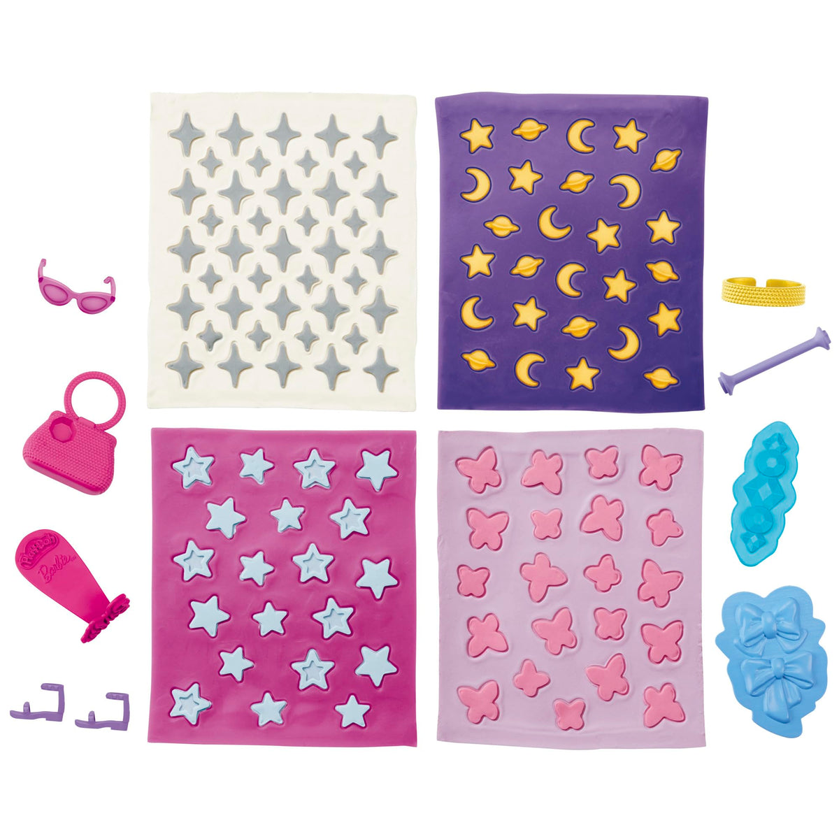 Play-Doh Barbie Sparkles and Gems Accessory Pack - 4 Pattern Sheets, Ages 5+