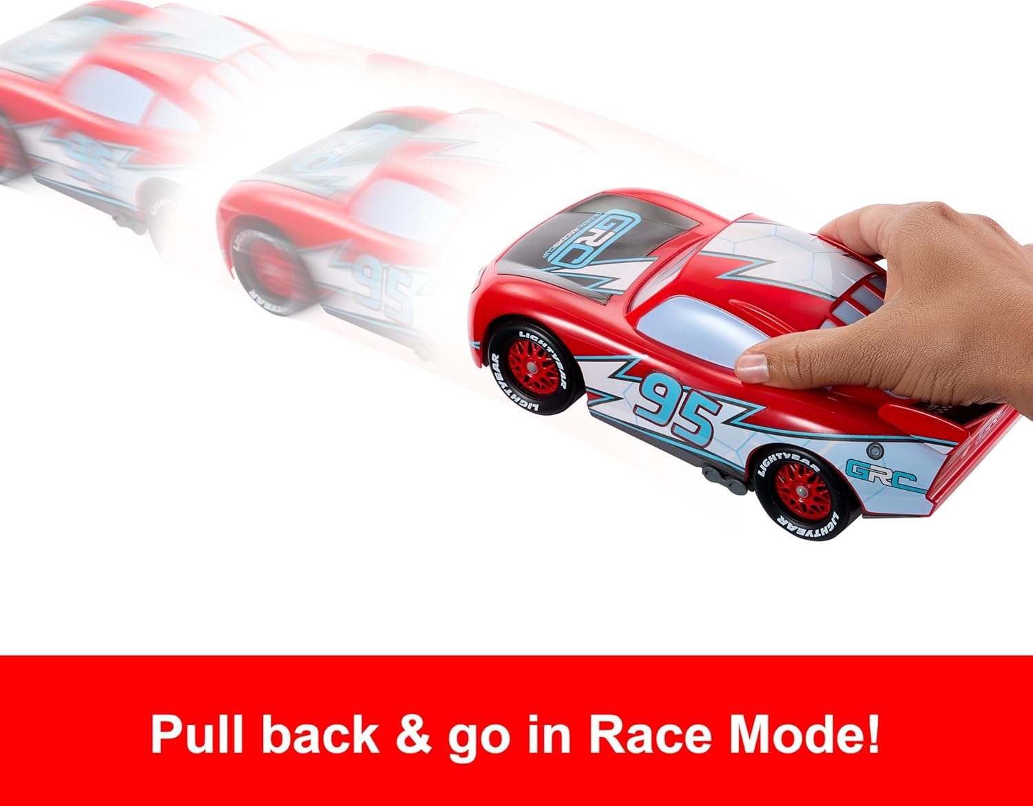Mattel Disney and Pixar Cars Lightning McQueen Drift & Race Toy Vehicle - 2-in-1 Play Modes, Ages 3+ 3