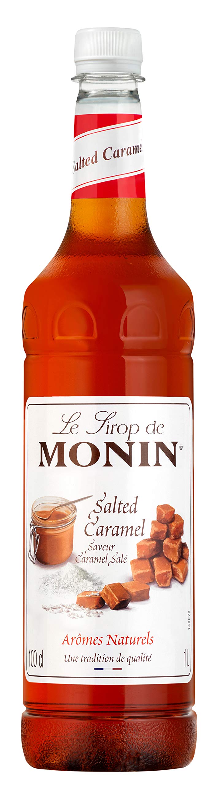Monin Salted Caramel Syrup 1L - Premium Beverage Syrup for Coffee, Cocktails & Mocktails