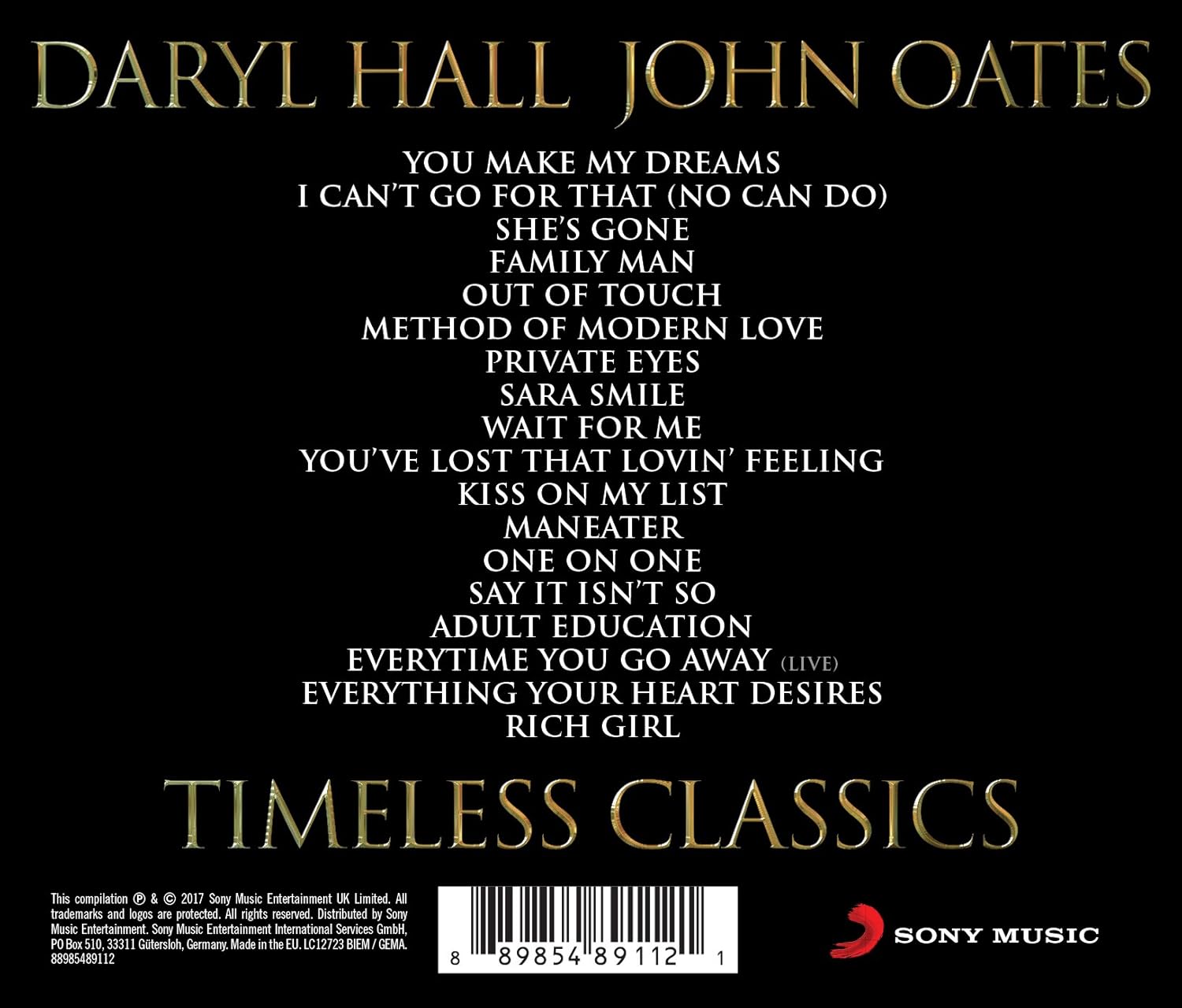 Hall & Oates - Timeless Classics Greatest Hits [Audio CD]