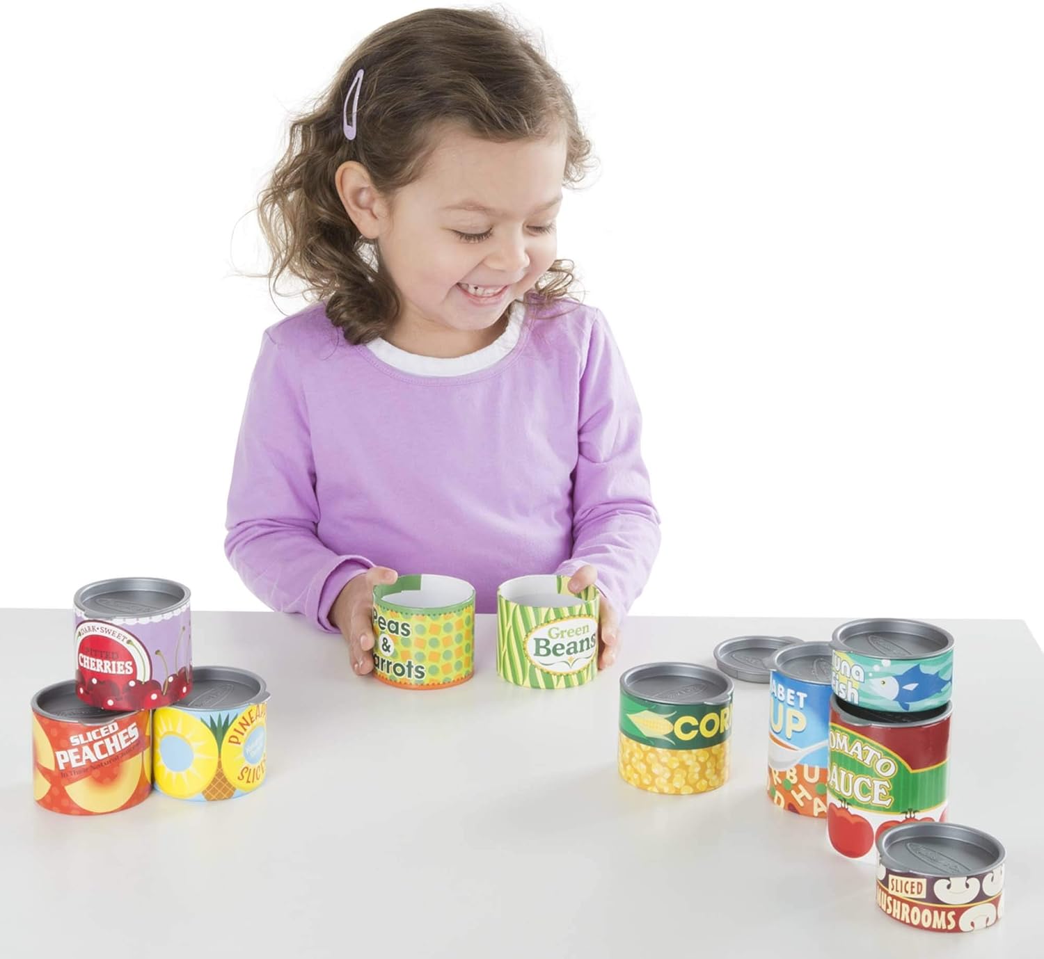 Melissa & Doug Let's Play House! Grocery Cans - Pretend Play Food Set for Kids 3+ 6