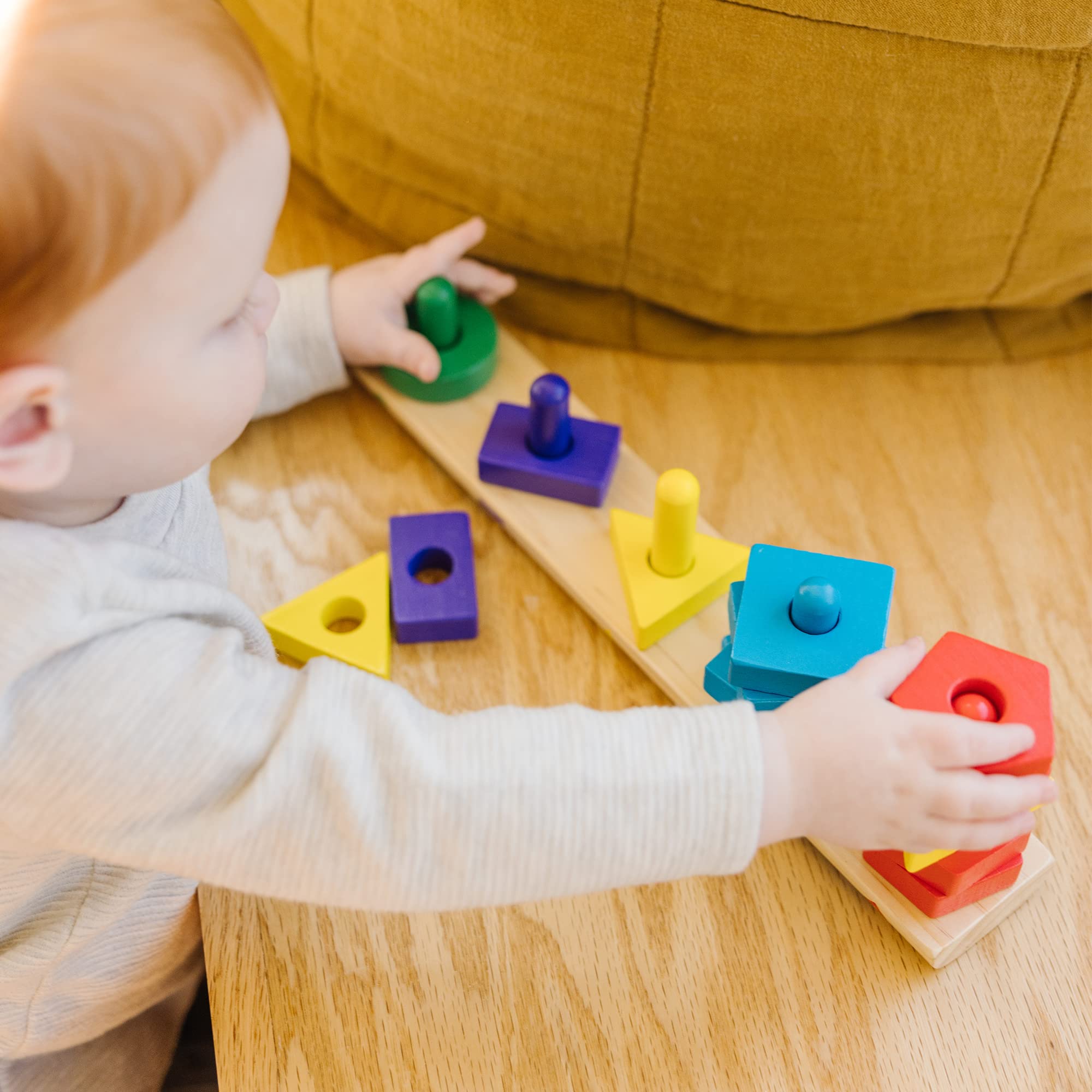 Melissa & Doug Stack and Sort Board - Wooden Educational Toy for Toddlers 2+ 5