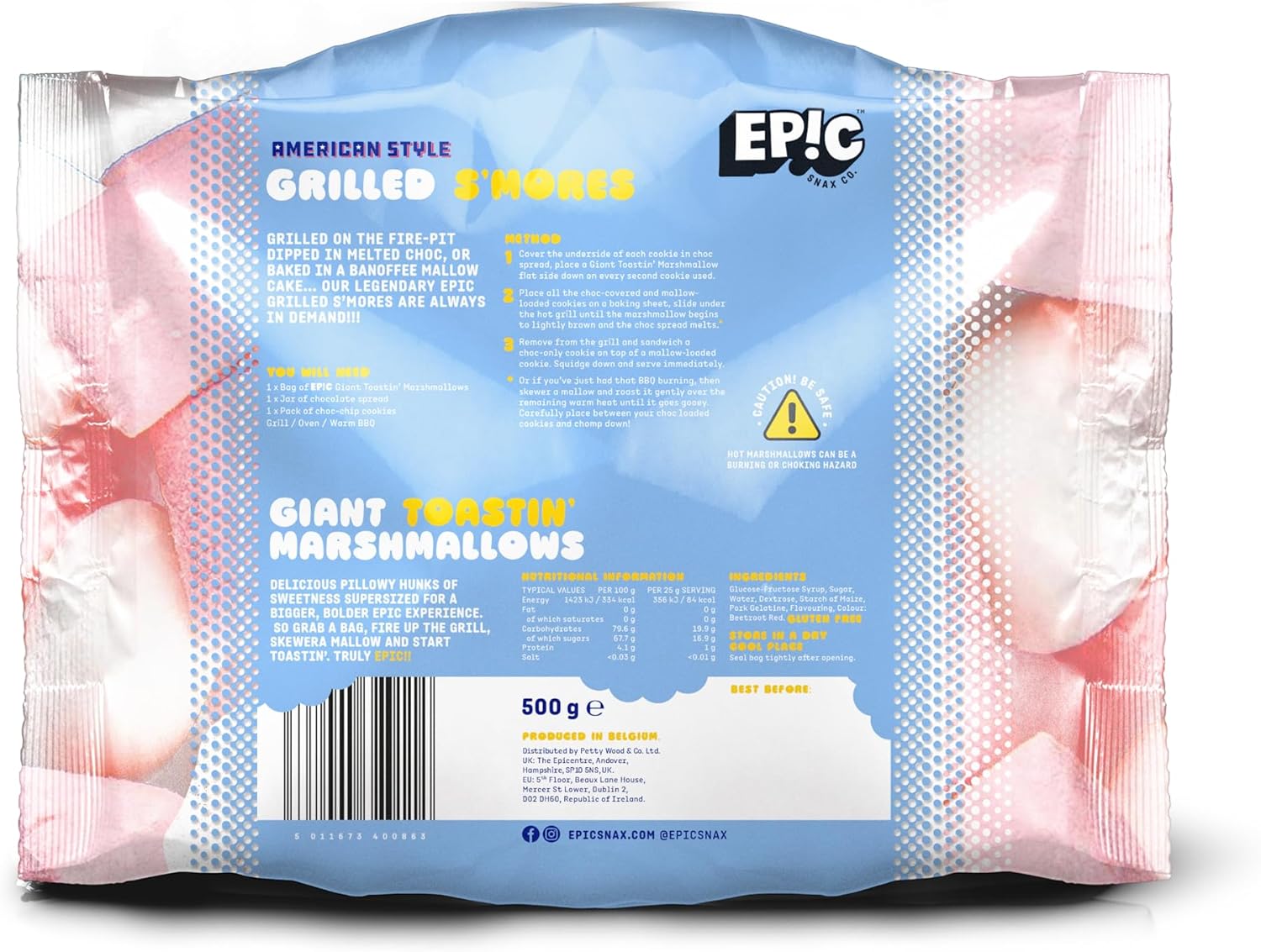 EPIC SNAX CO – Riesige rosa und weiße Toastin‘ Marshmallows nach amerikanischer Art, 500 g 4