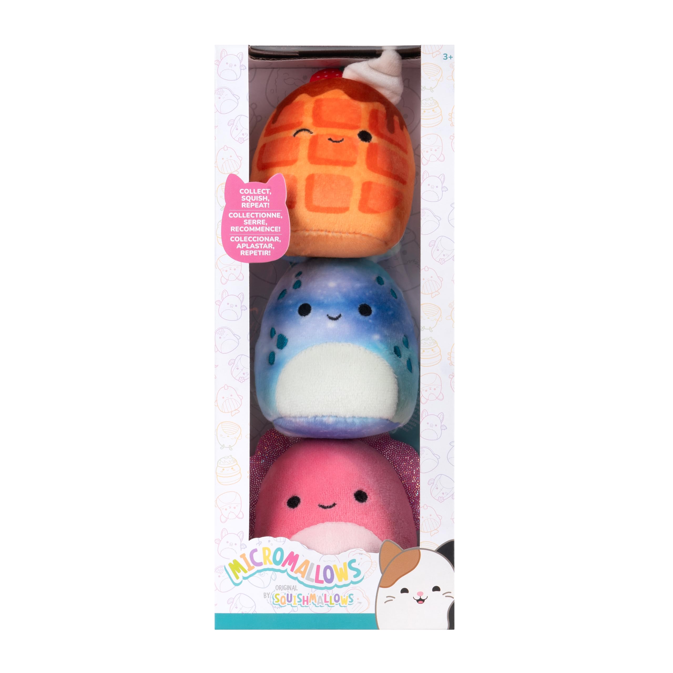 Micromallows Squishmallows 3-Pack Plush - Auggie the Cuttlefish, Zinx the Alien, Weaver the Waffle 4