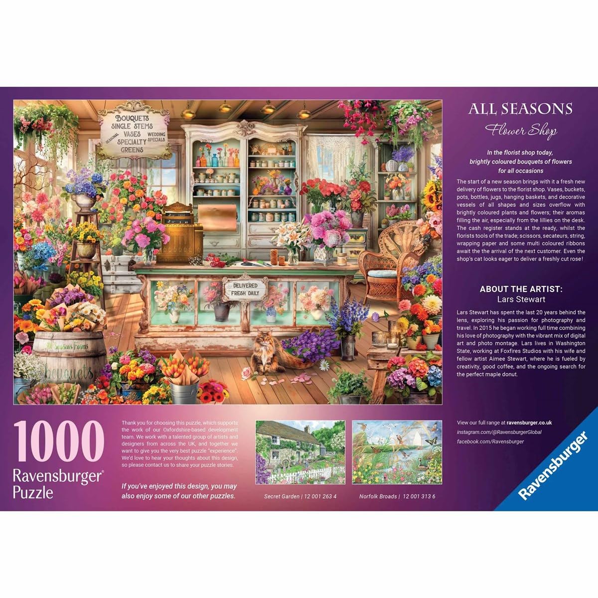 Ravensburger Seasons Flower Shop 1000 Piece Jigsaw Puzzle 5