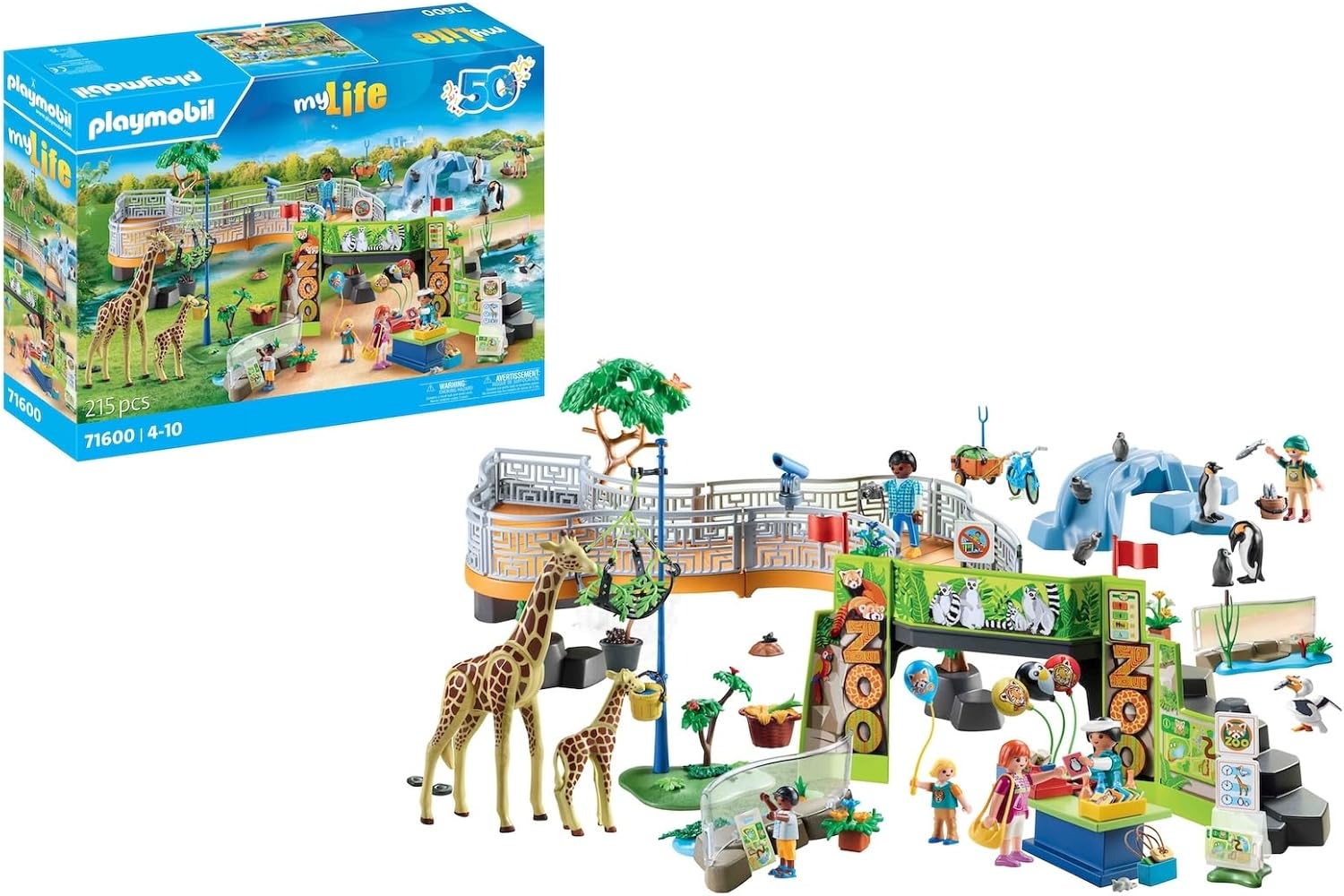 Playmobil 71600 MyLife: Large City Zoo Playset for Kids 4+