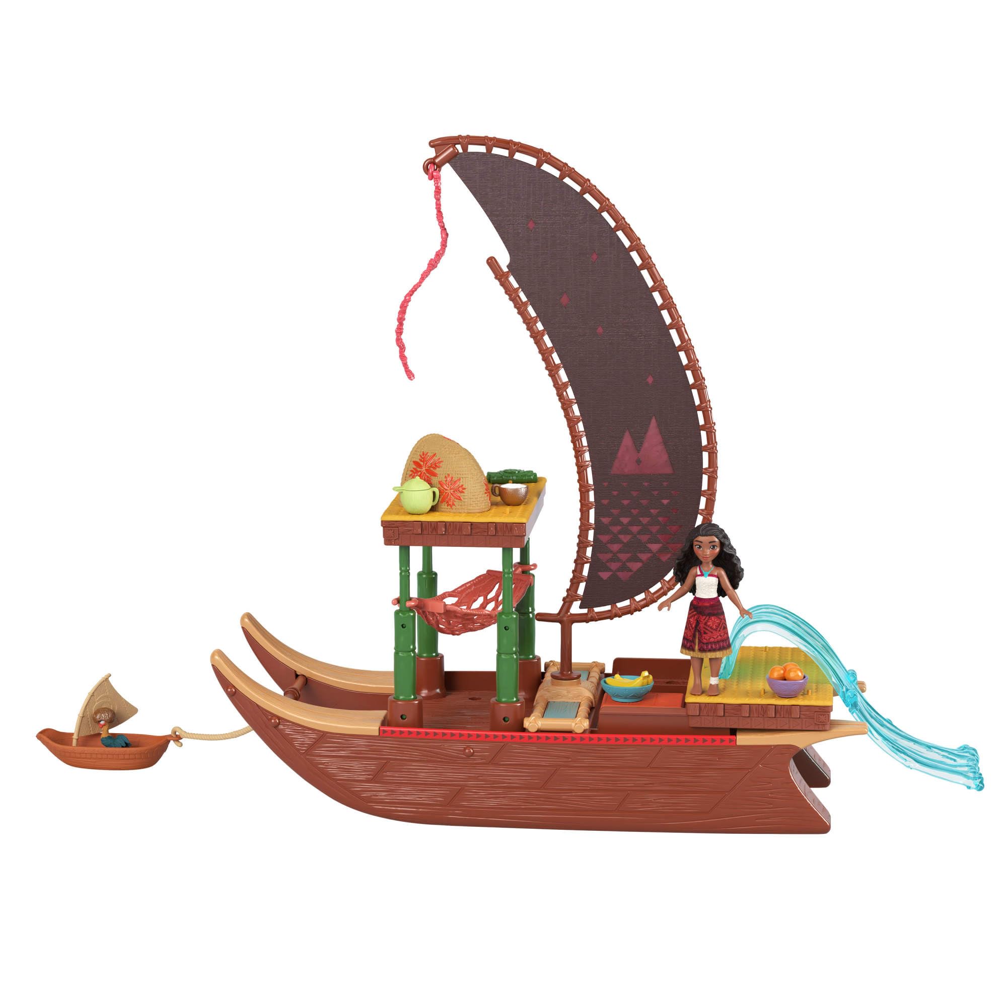 Mattel Disney Moana 2 Moana’s Adventure Canoe Playset - Floating Canoe with Doll & Heihei Figure 4