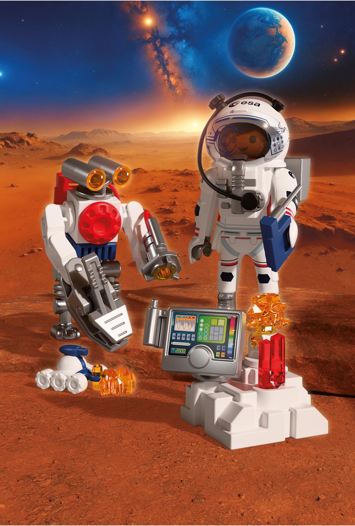 Playmobil Space ESA: Astronaut with Robot Playset | Mars Crawler | Ages 4+ | Model 72014
