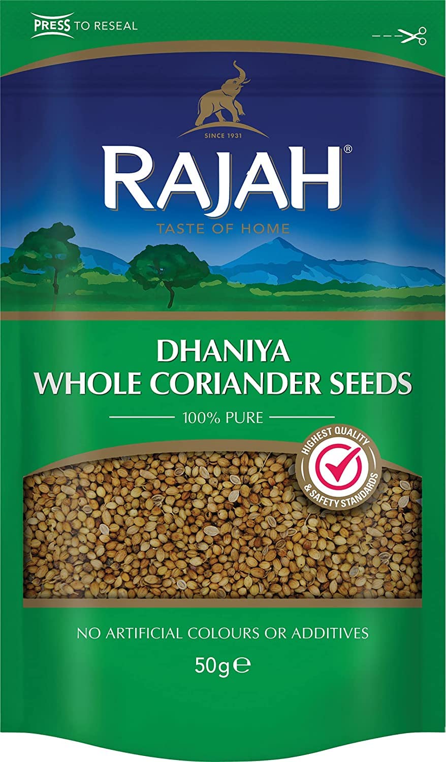 Rajah Whole Coriander Seeds - Expertly Sourced | 50g Pack | Vegetarian Approved 3