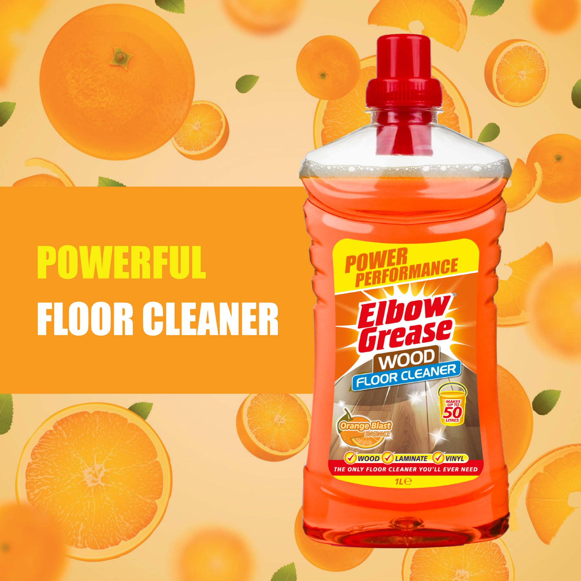 Elbow Grease Concentrated Floor Cleaner - Orange Scent, No Rinse Formula | Makes up to 50 Litres 3