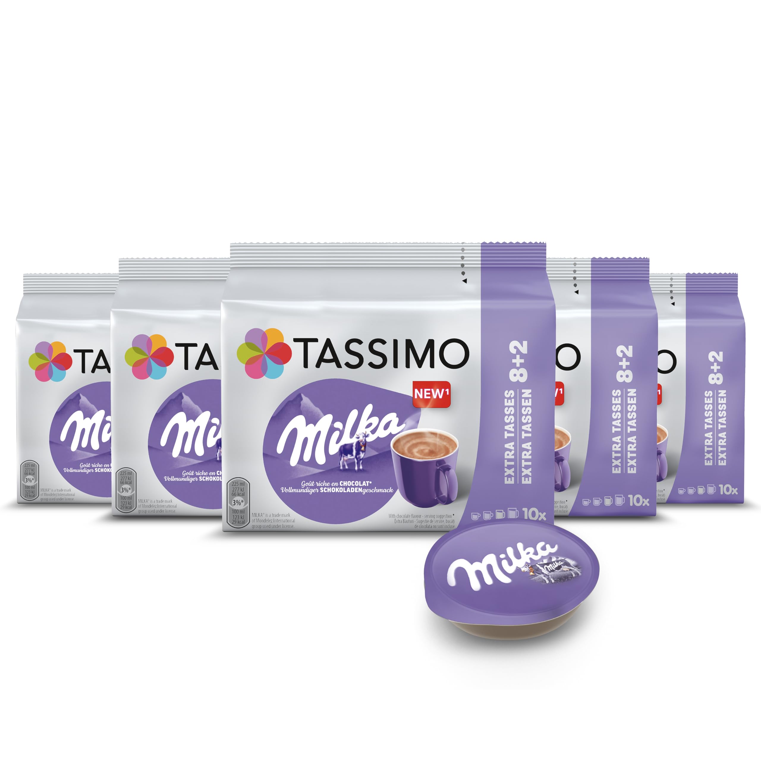 Tassimo Milka Hot Chocolate Pods - 50 Drinks Total (5 Packs of 10) | Intellibrew Compatible