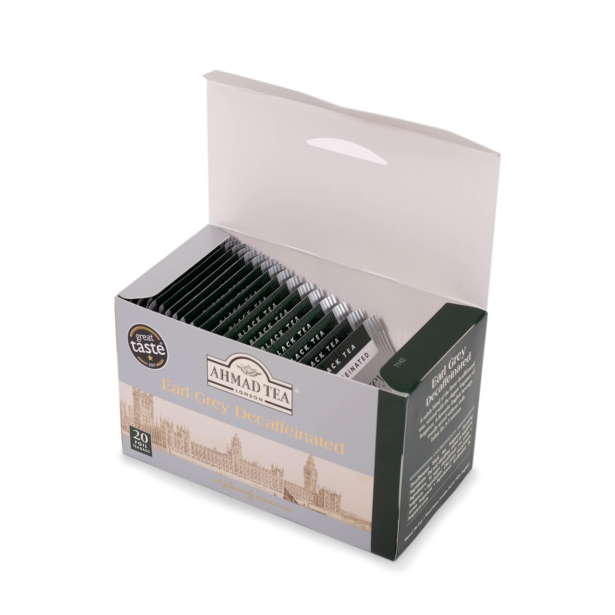 Ahmad Tea Decaffeinated Earl Grey Tea - 20 Individually Foil-Wrapped Teabags