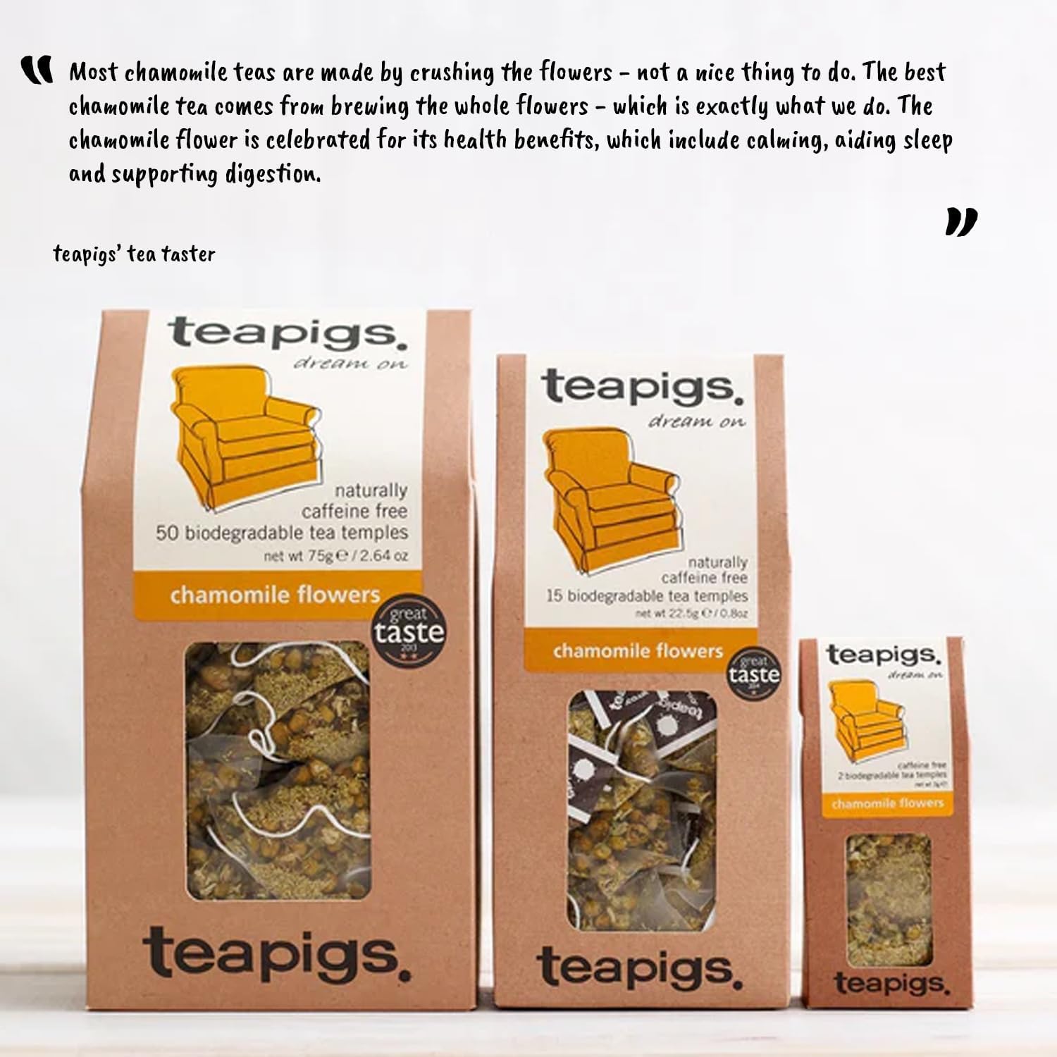 Teapigs - Chamomile Tea Made With Whole Flowers (3 Packs of 15 Tea Bags, Total 45 Tea Bags) 7