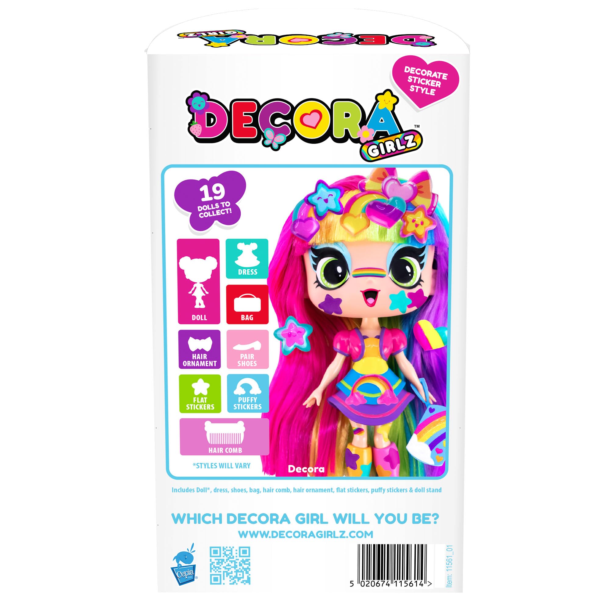 John Adams Decora Girlz 5" Sticker 'n' Style Fashion Doll - Collectible Vinyl Doll with 44 Accessories 14