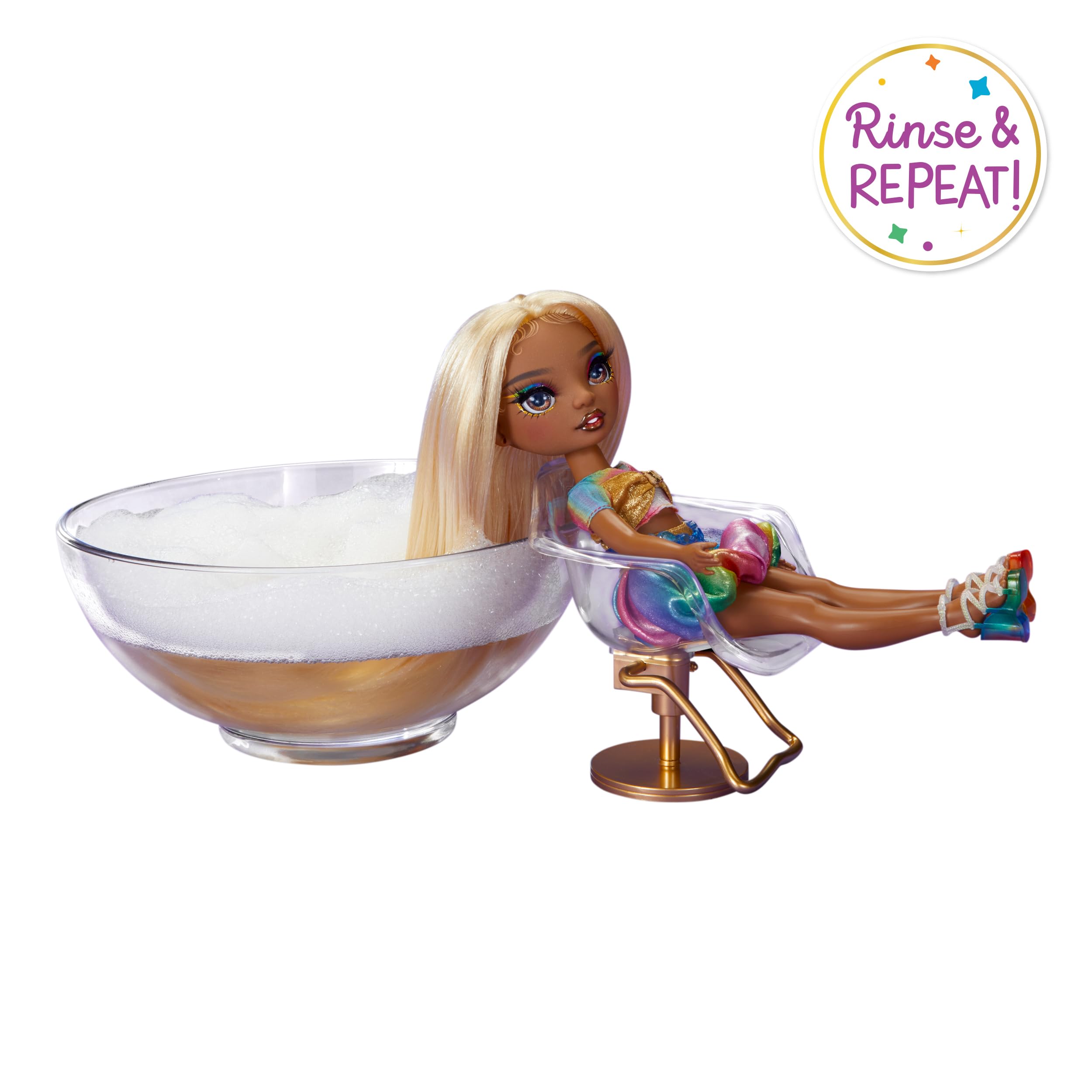 Rainbow High Meline Doll & Hair Chalk Styling Kit - 28 cm Rainbow & Gold Fashion Doll