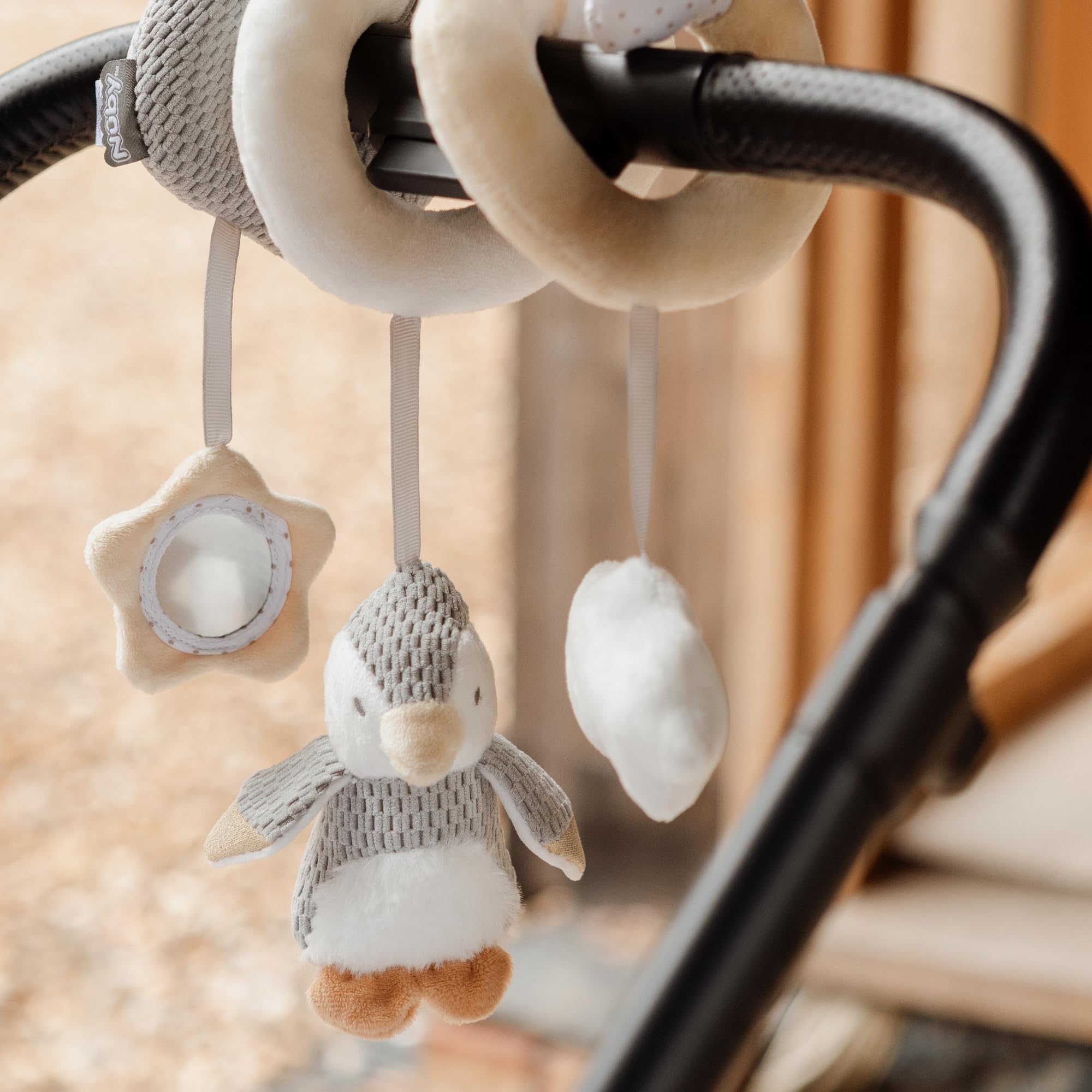 Nuby Penguin Activity Spiral Toy - Sensory Play for Pram, Car Seat & Highchair (0+ Months) 7