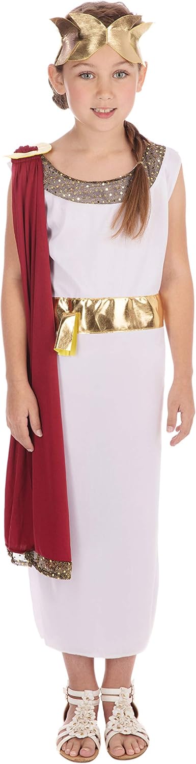 Bristol Goddess Costume - White, Size M (122-134 cm)