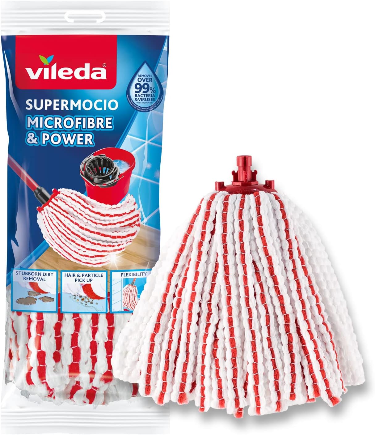 Vileda SuperMocio Microfibre & Power Mop Refill Replacement Head