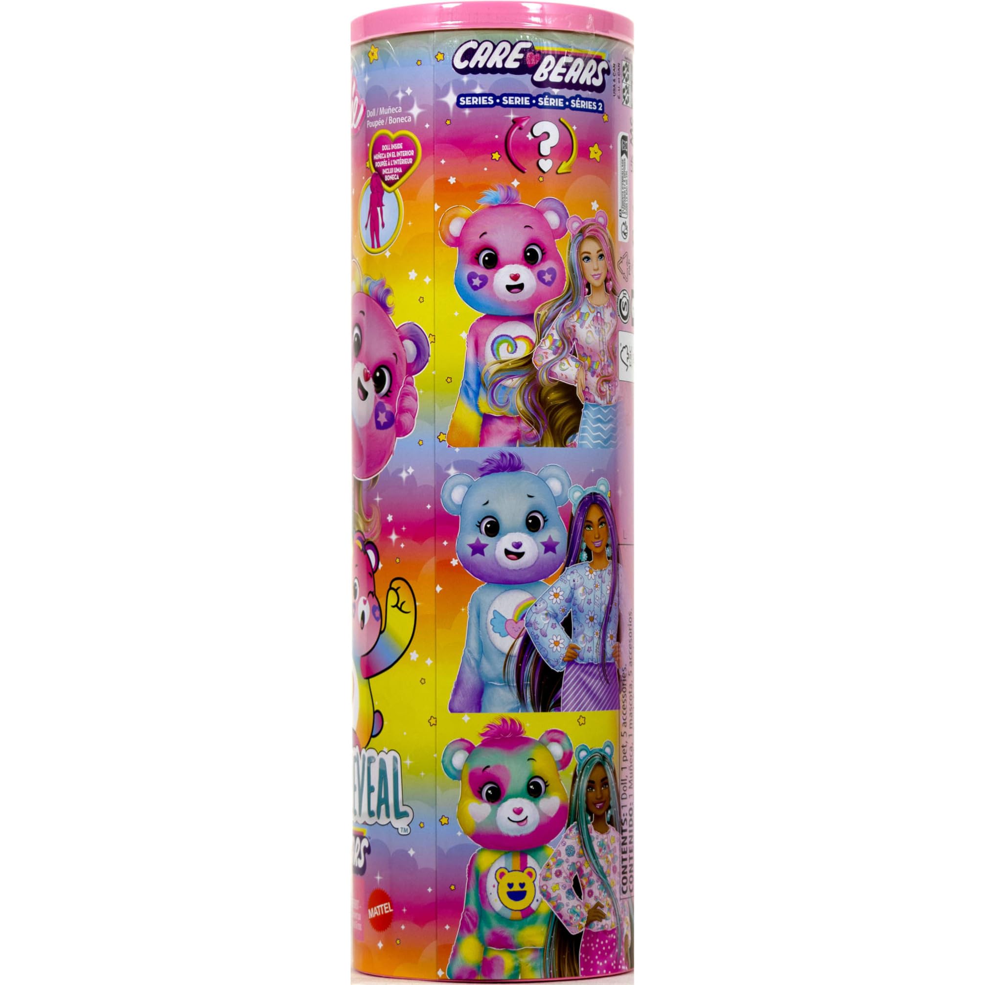Barbie Cutie Reveal Care Bears Doll & Accessories - Togetherness Bear with 10 Surprises, Color Change & Mini Bear (JFV60) 4