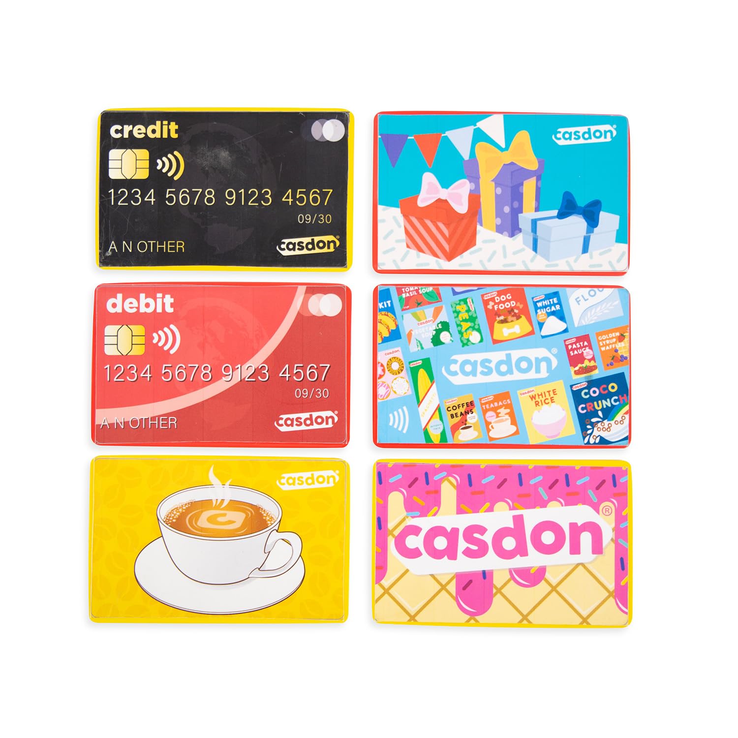 Casdon Pretend Play Cards Set - Realistic Credit & Gift Cards for Imaginative Play