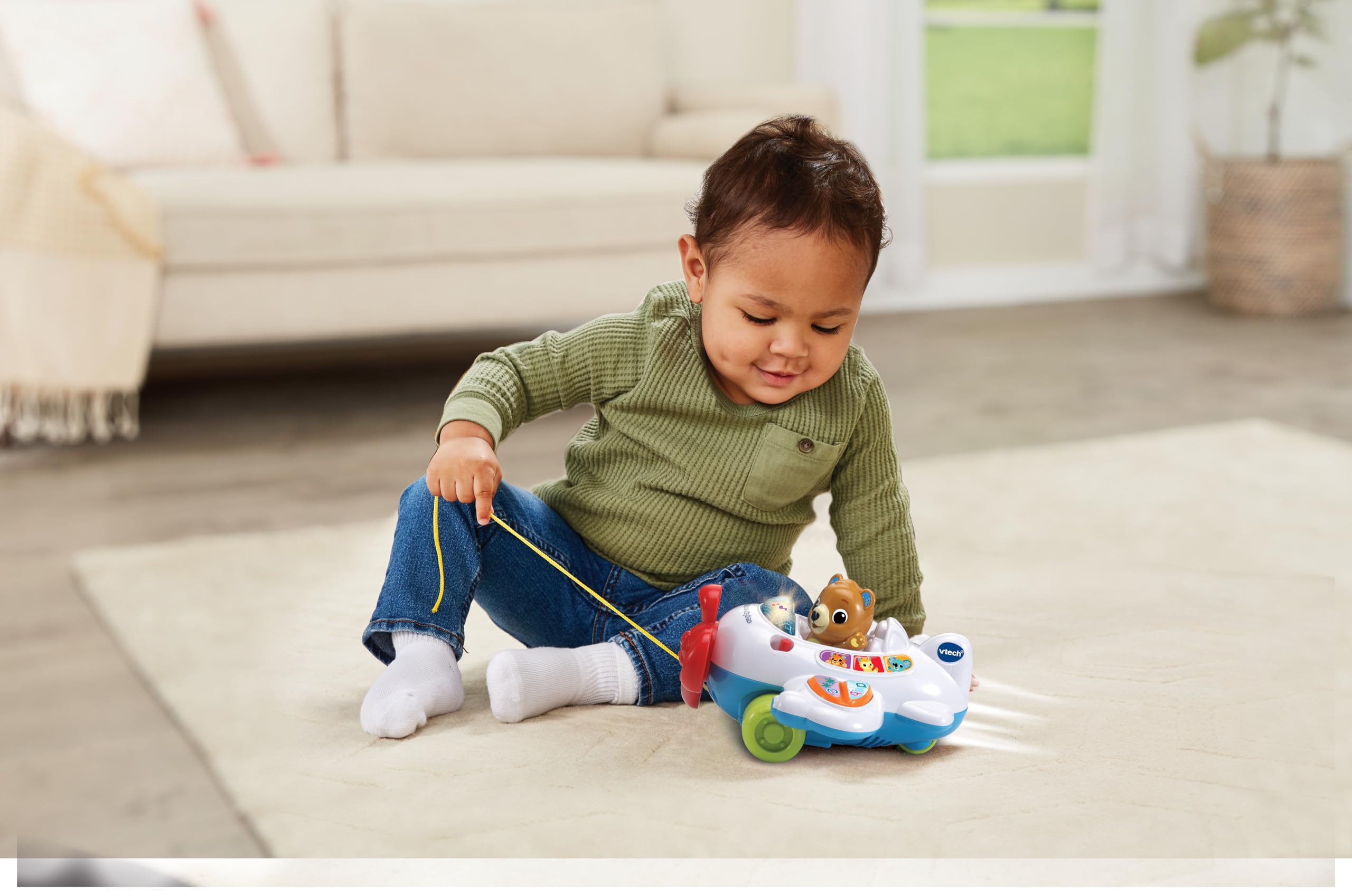 VTech Baby 123 Fly with Me Aeroplane - Interactive Pull-Along Toy | Ages 9-36 Months | Blue 4
