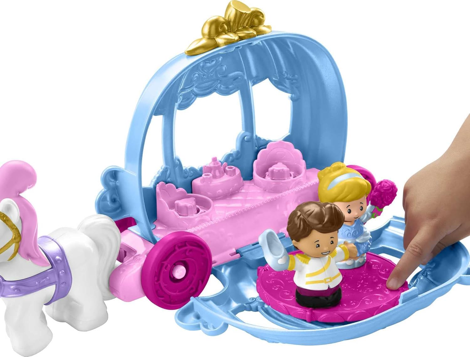 Disney Princess Cinderella’s Dancing Carriage by Little People - 2-in-1 Playset with Figures 6