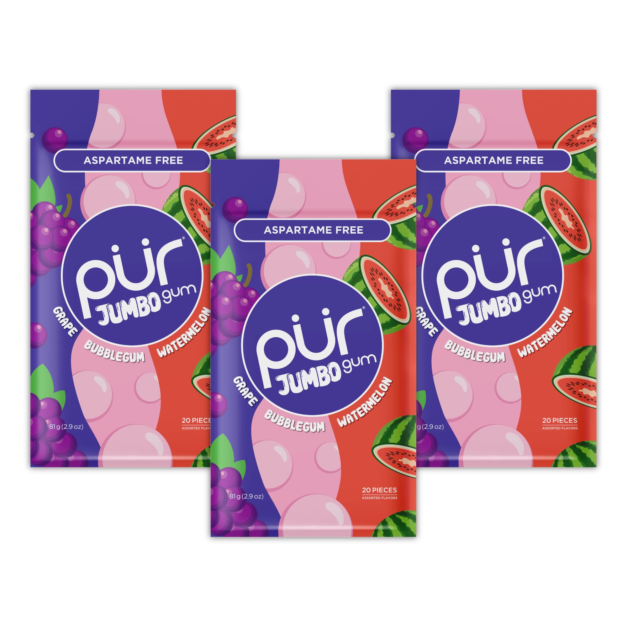 PUR - Jumbo Gum Chewing Gum (Resealable Bag)