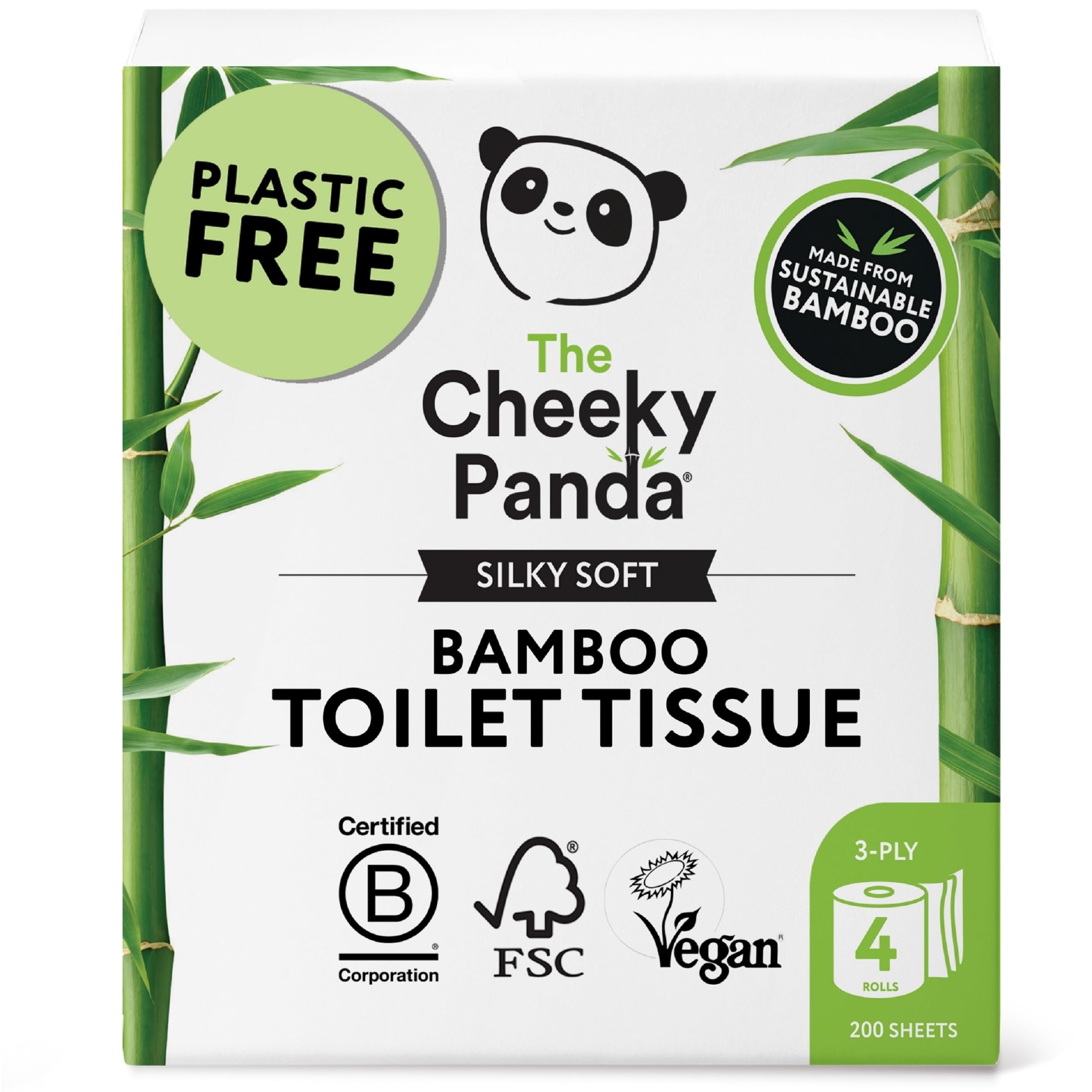 The Cheeky Panda – Bambus-Toilettenpapier (4er-Packung, 3-lagig, 200 Blatt) 9