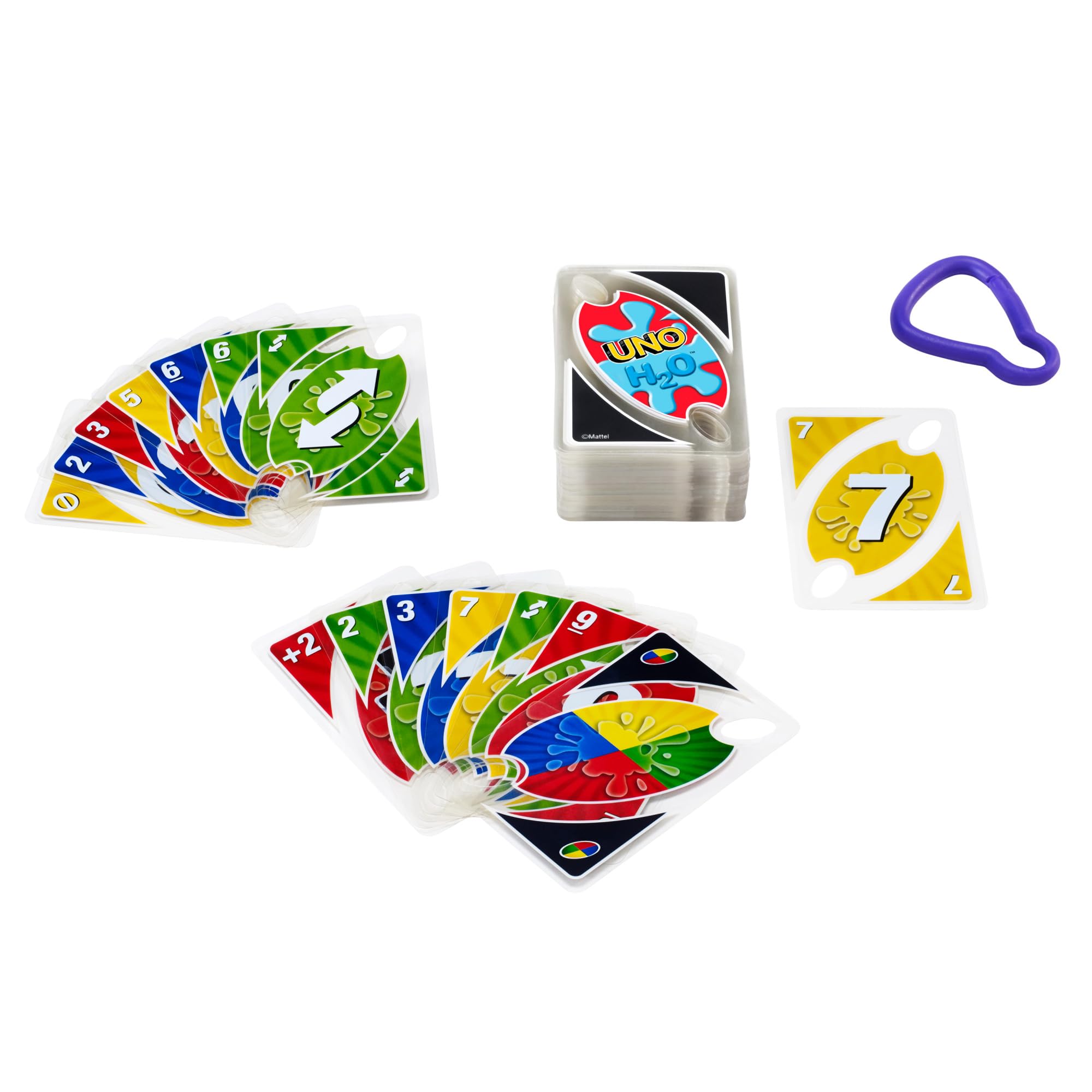 Mattel Games UNO H2O To Go Card Game - Water Resistant Plastic Cards | 108 Cards | Unisex Children