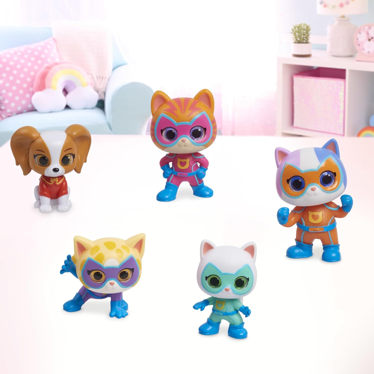 Disney Junior SuperKitties Hero Squad Figure Set - 5-Piece Action Figure Playset for Ages 3+ 5