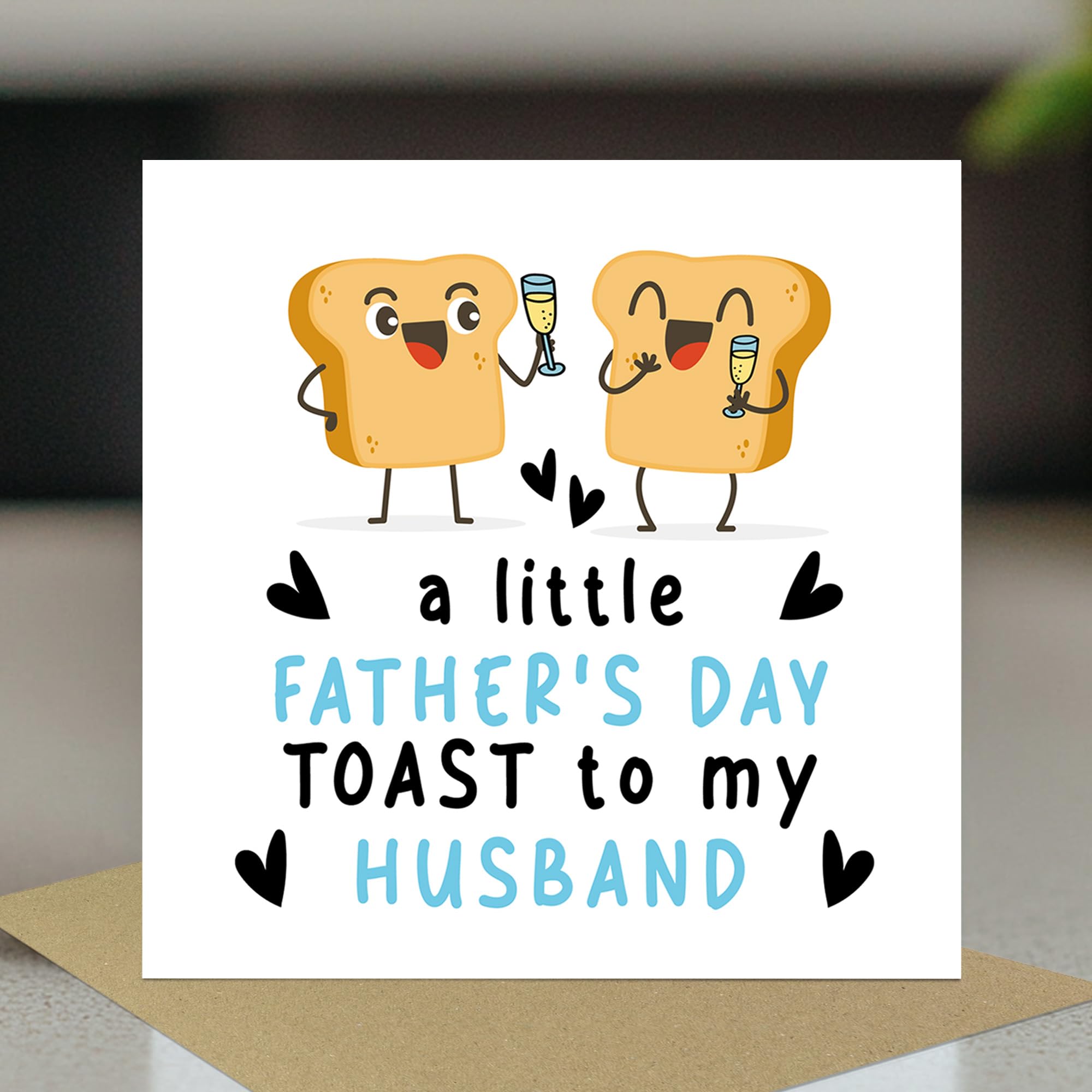 RED OCEAN Fathers Day Card For Husband - Handmade Square Card | 350gsm Matte Card | Includes Brown Craft Envelope 3