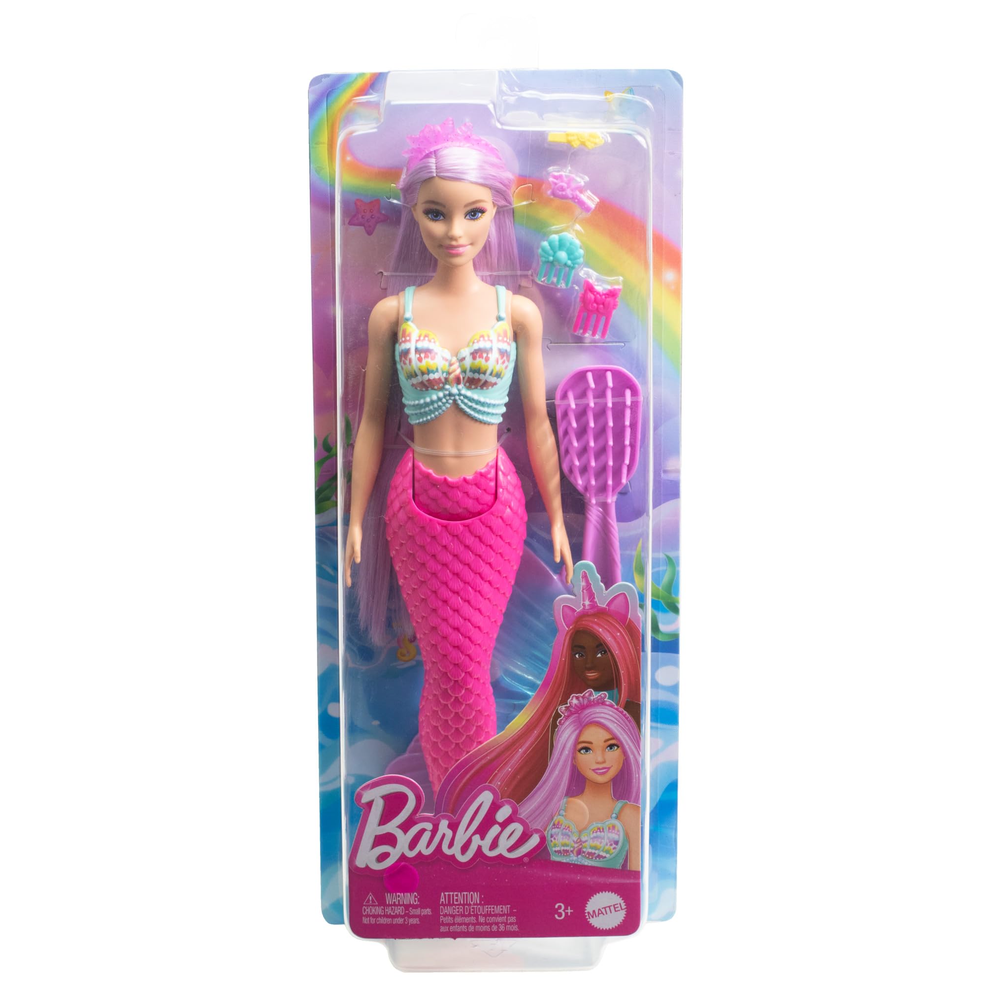 Barbie Mermaid Doll with 7-Inch Pink Fantasy Hair & Styling Accessories - Inspired by A Touch of Magic 5