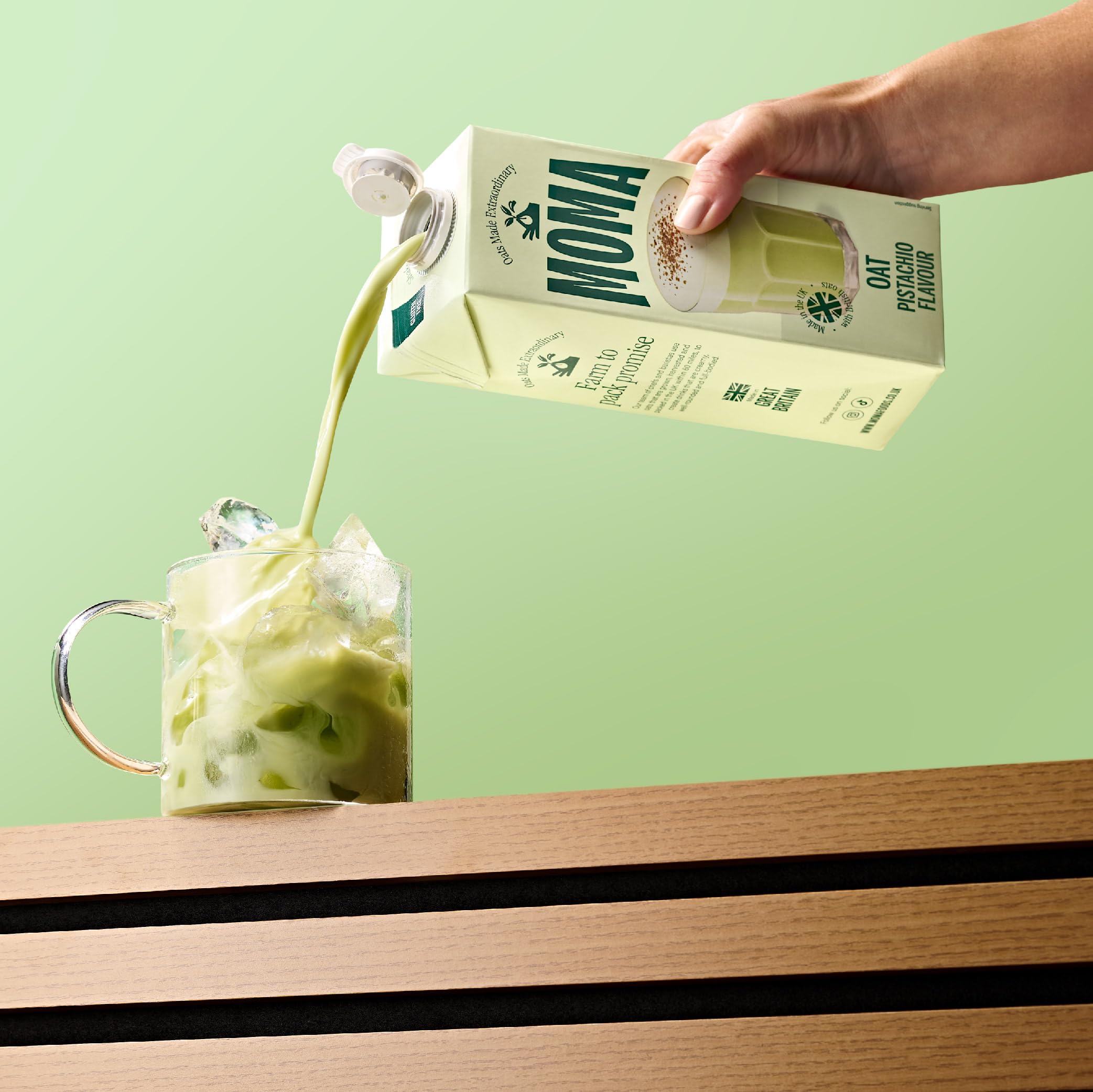 MOMA Pistachio Flavoured Oat Drink - 1L - Plant Based & Vegan - Not From Concentrate 17