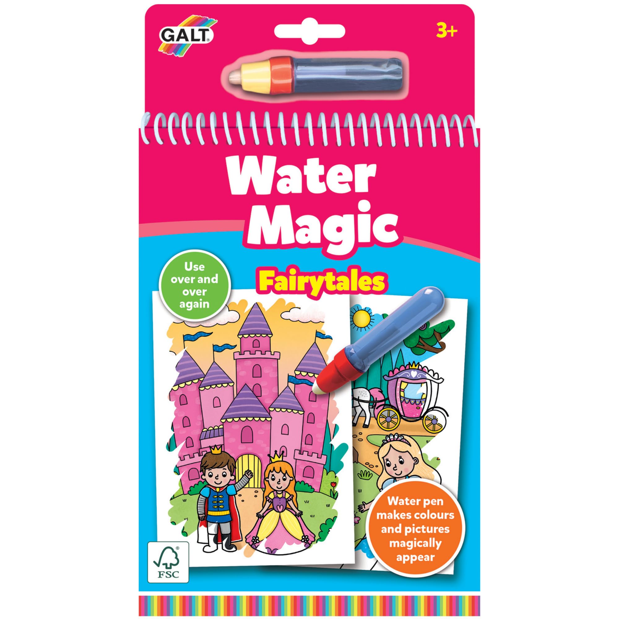 Galt Water Magic Fairytales Reusable Colouring Book for Children Ages 3+ | Mess-Free Activity