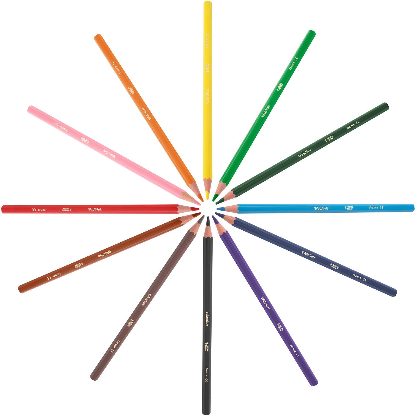 BIC Kids Evolution Coloured Pencils - Wood-Free, Durable Art Supplies for Kids 5+ 6