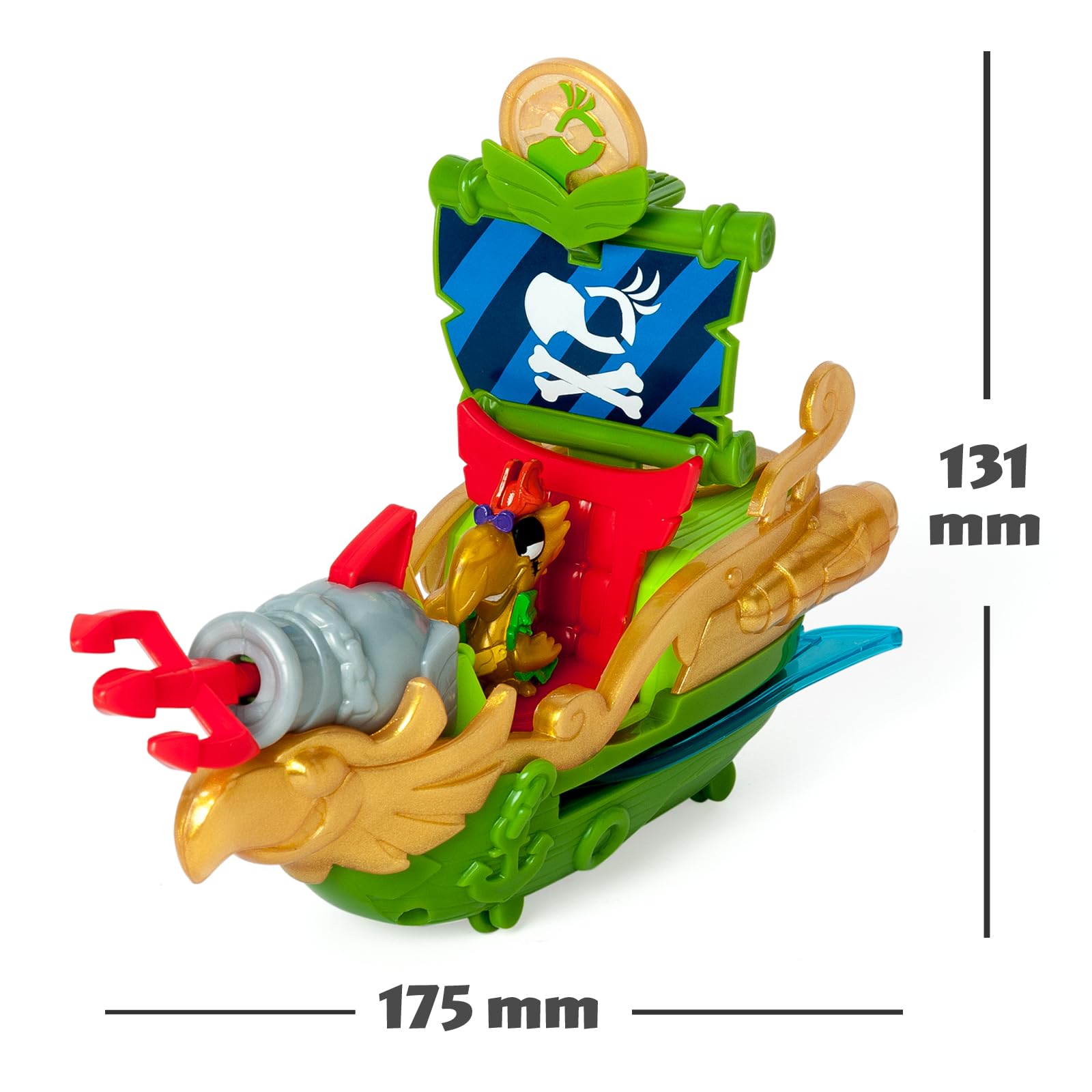 PIRATIX Sky Hunter Pirate Ship Playset - Parrot-Shaped Adventure Vehicle with Flapping Wings & Cannon for Kids 3+ 8