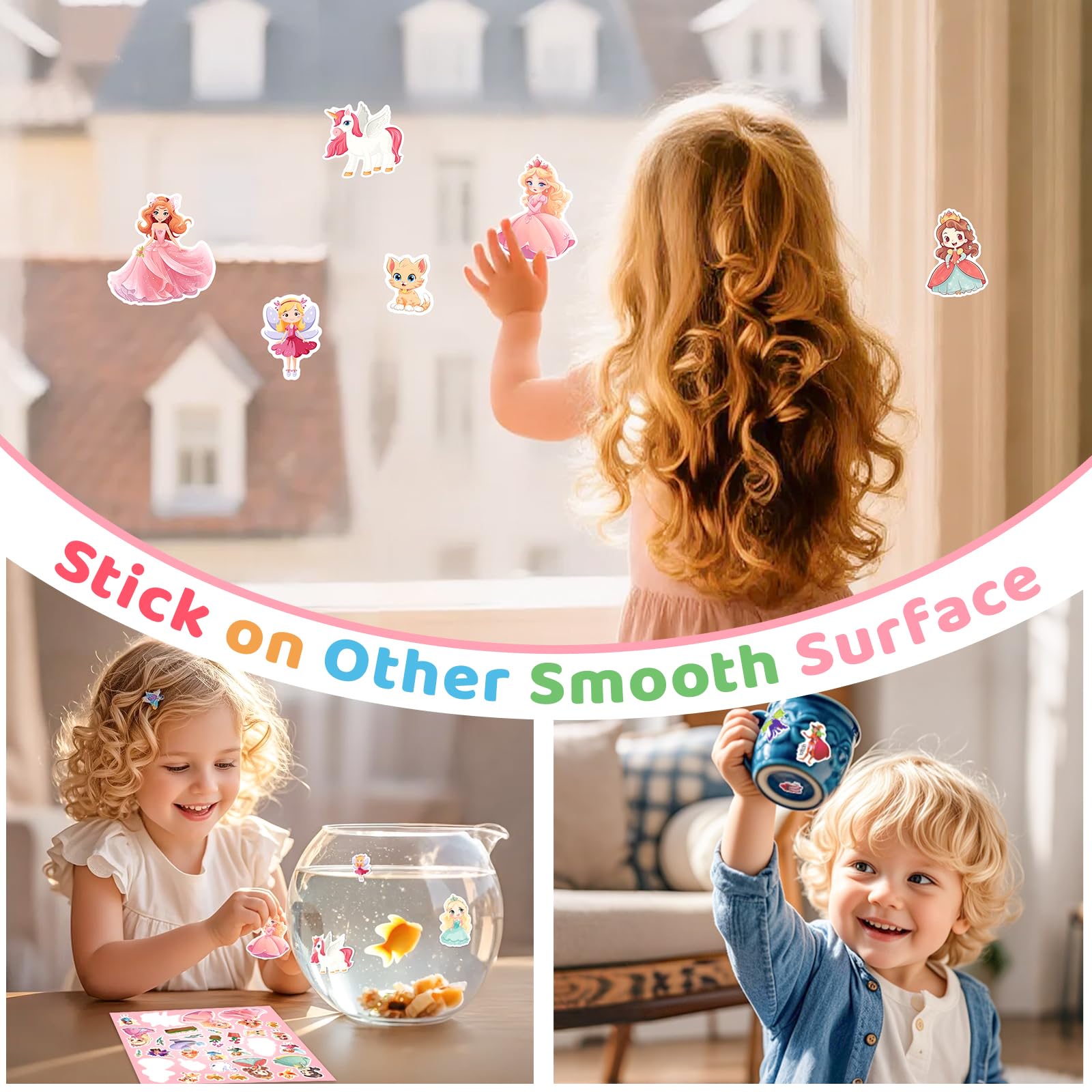 GUYUCOM Reusable Sticker Book Set - 4 Themes with 140+ Stickers for Kids 2