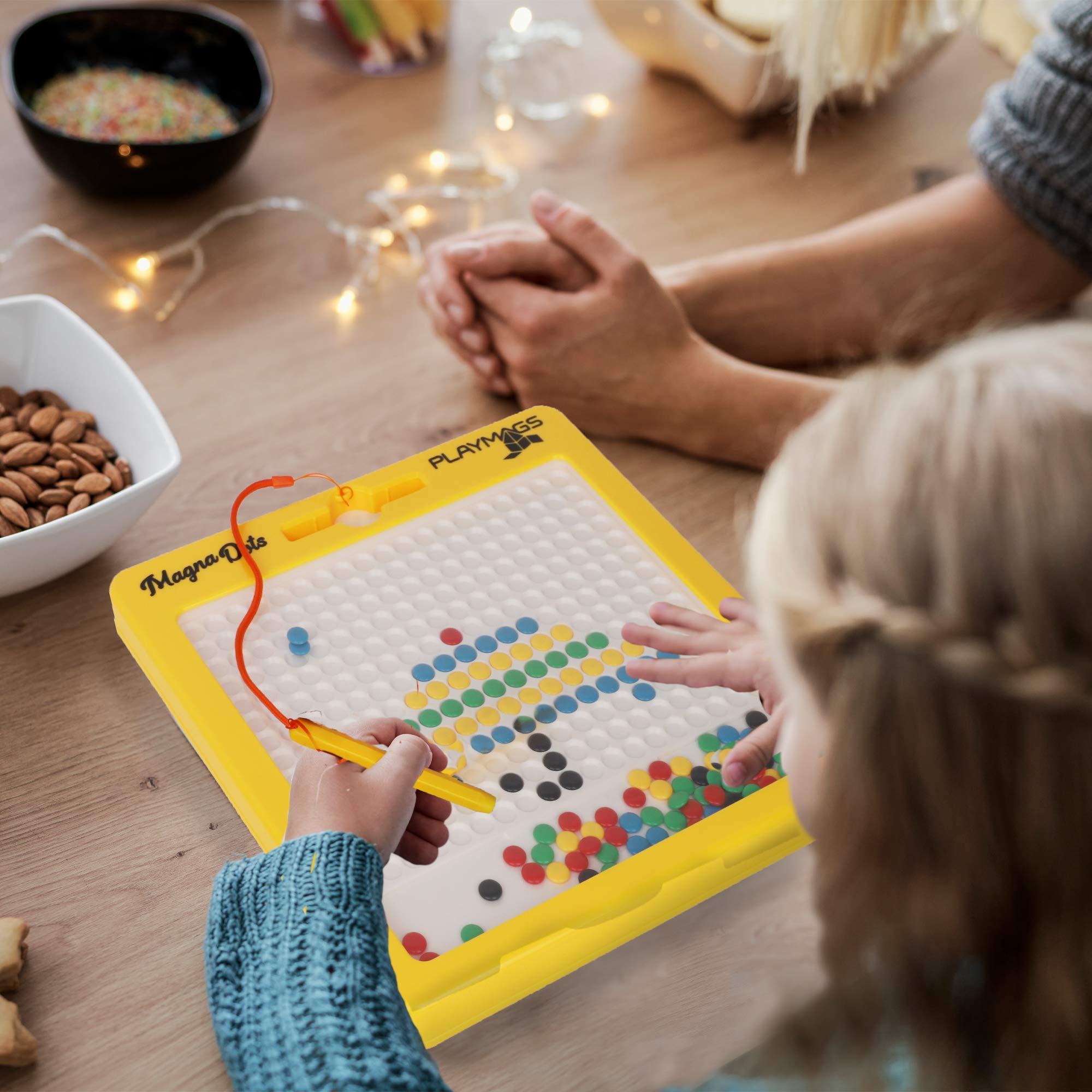 Playmags Magna Dots - 12.5" Magnetic Drawing Board for Kids - Reusable Doodle Toy 3