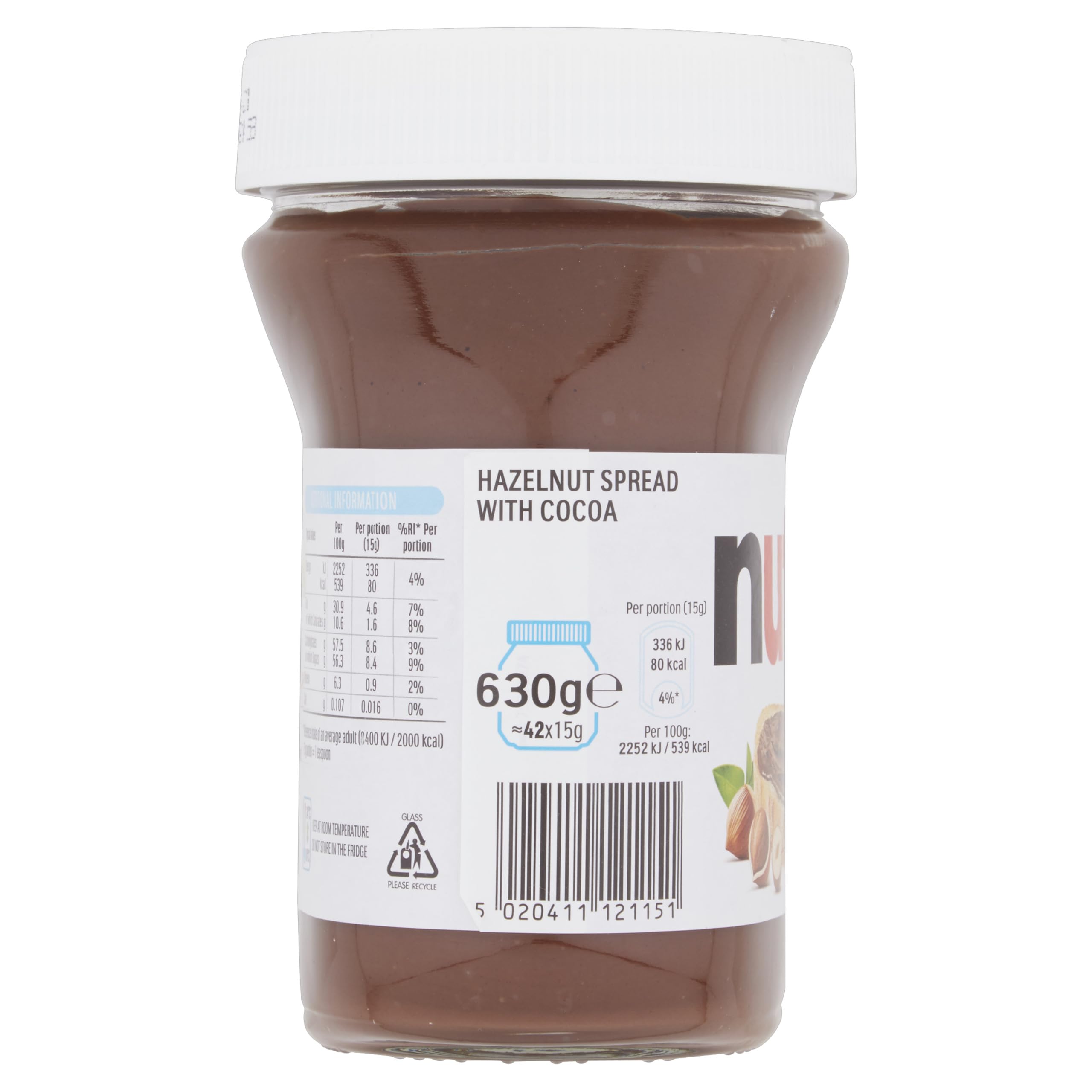 Nutella Haselnussaufstrich mit Kakao, 630g 5
