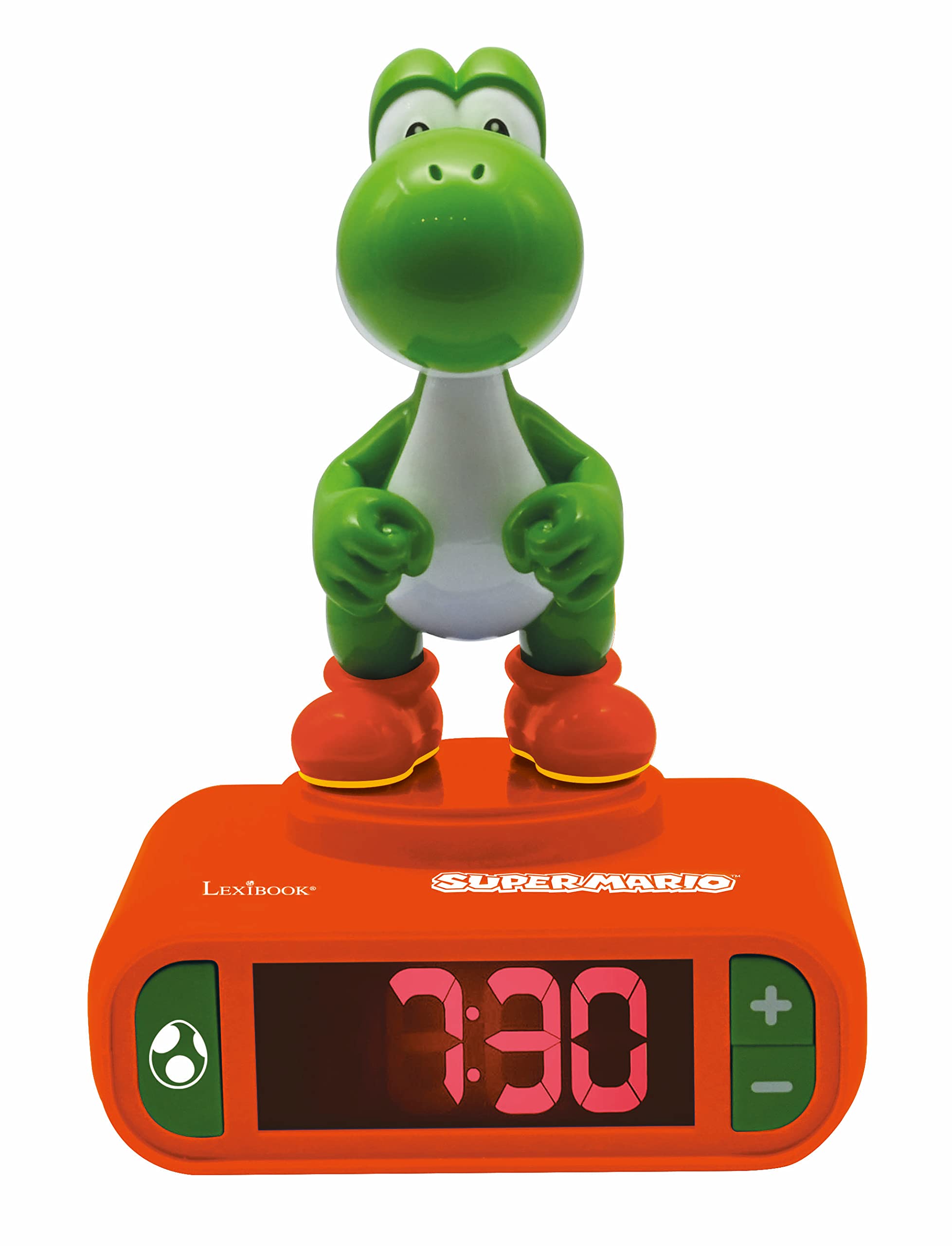 Lexibook Super Mario Yoshi Sound Effects Alarm Clock with Backlit Display & Snooze 6