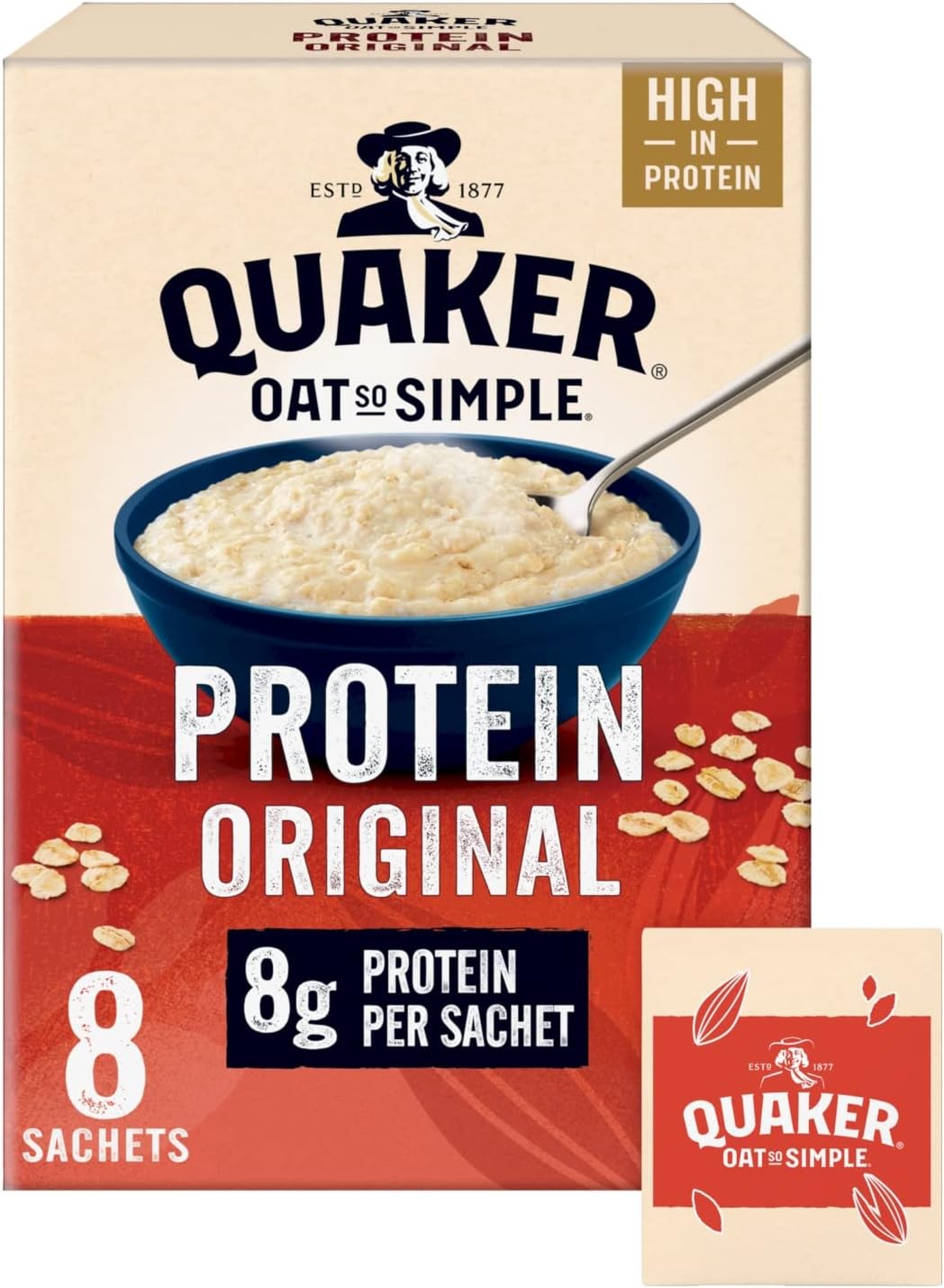 Quaker Oat So Simple Protein Original Porridge, 8 x 37.7g