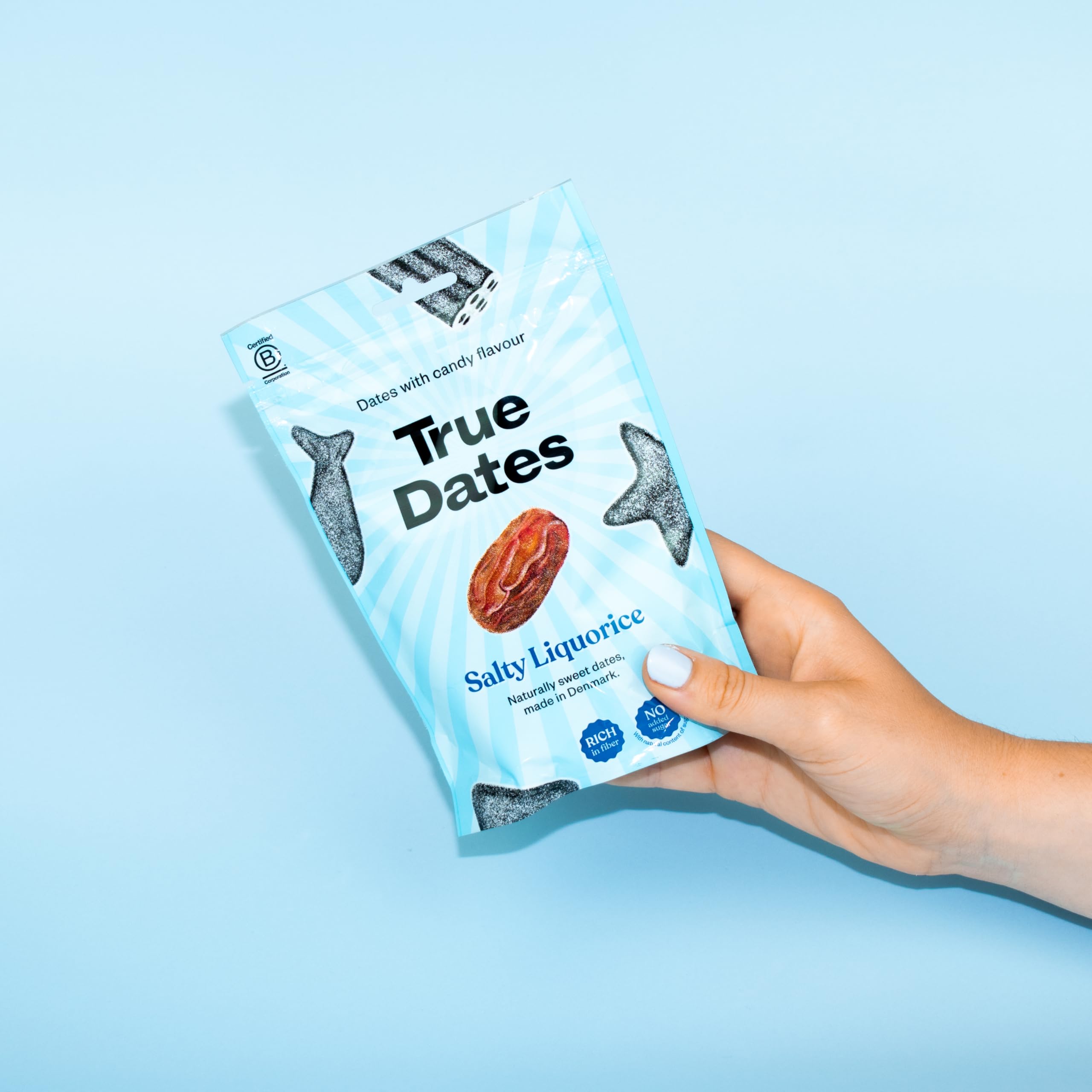 True Gum - Salty Liquorice True Dates | Naturally Flavored Candy-Coated Dates | 100g