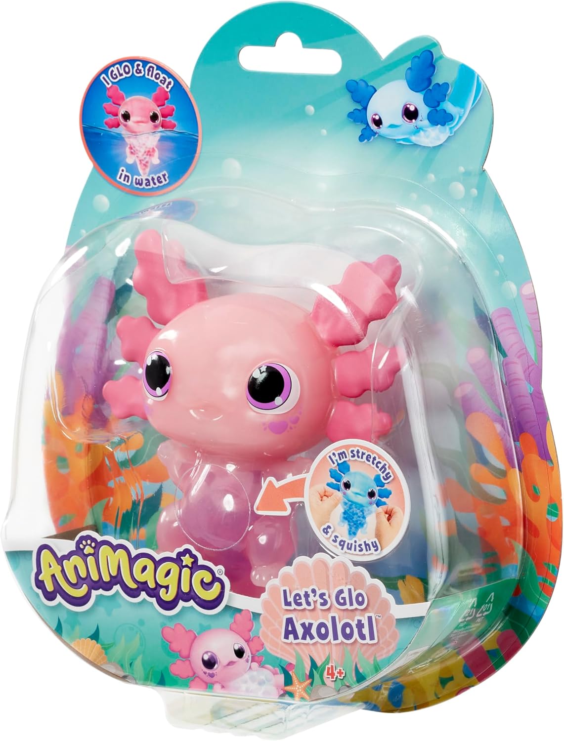 Let's Glo Axolotl - Pink Light-Up Electronic Pet Toy 5