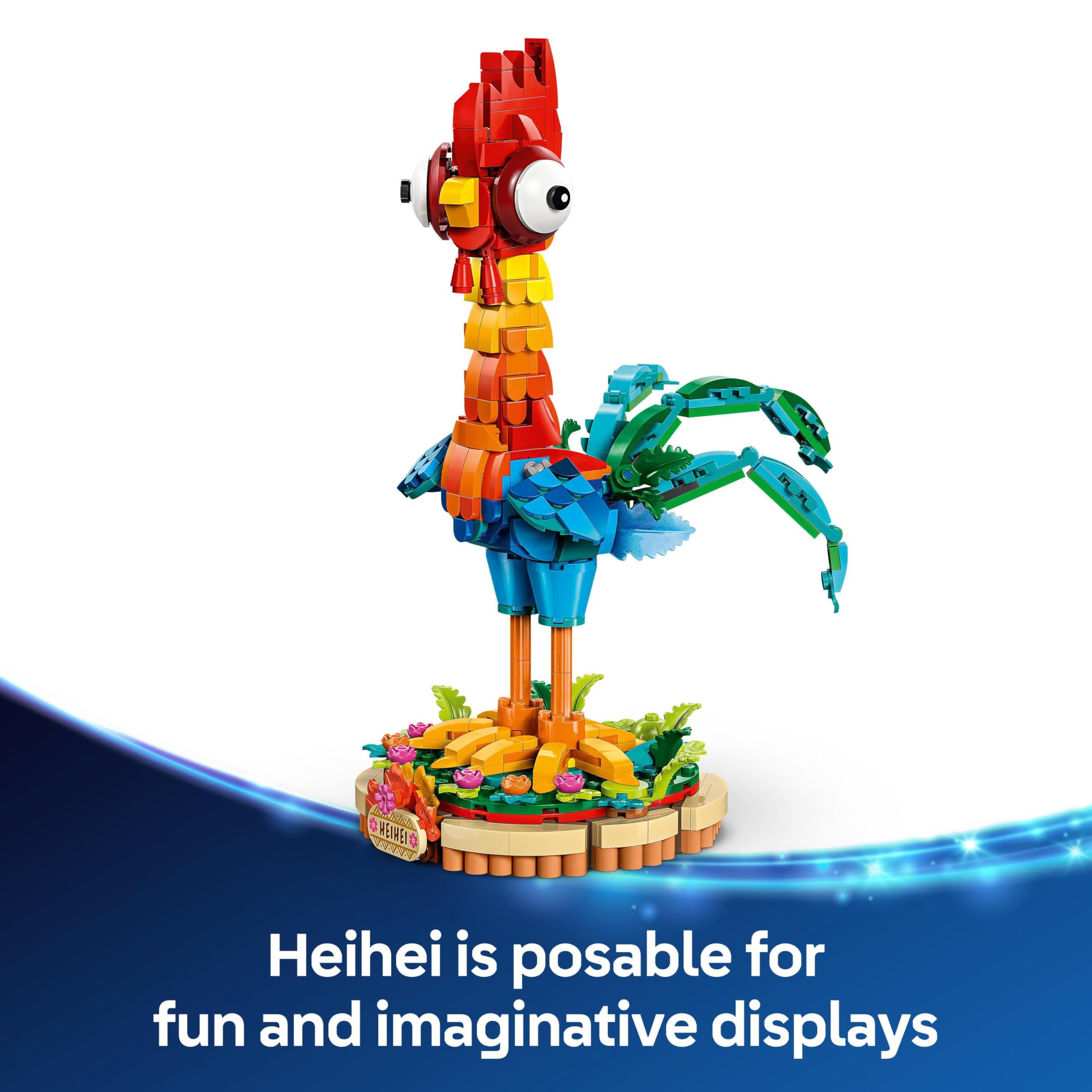 LEGO ǀ Disney Vaiana 2 Heihei Baubares Tierspielzeug – Bewegliche Hühnerfigur mit Ständer für Kinder ab 9 Jahren 11