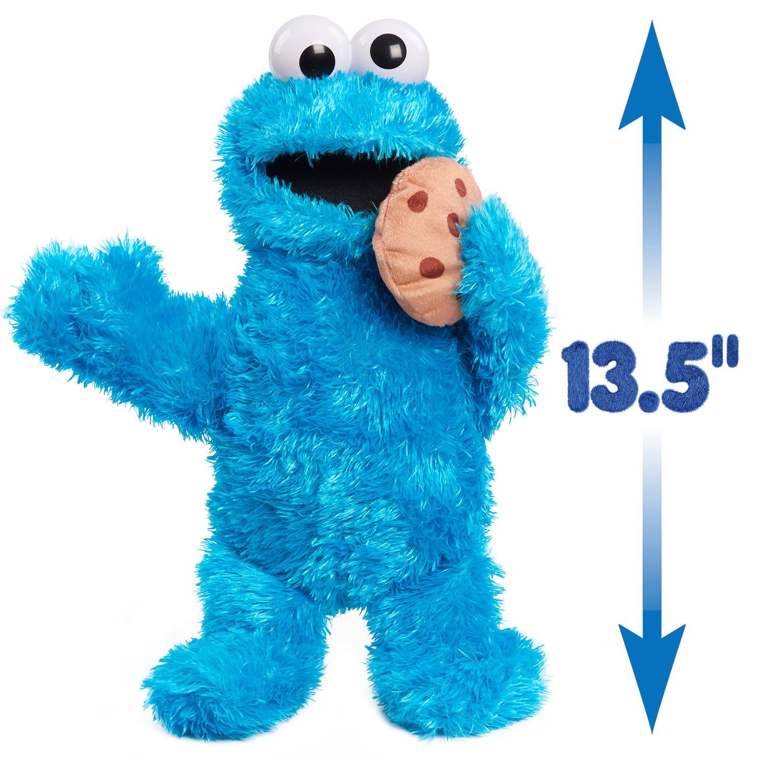 Just Play Sesame Street Nom Nom Cookie Monster 13.5-inch Plush Toy with Sounds and Motion - Blue 5