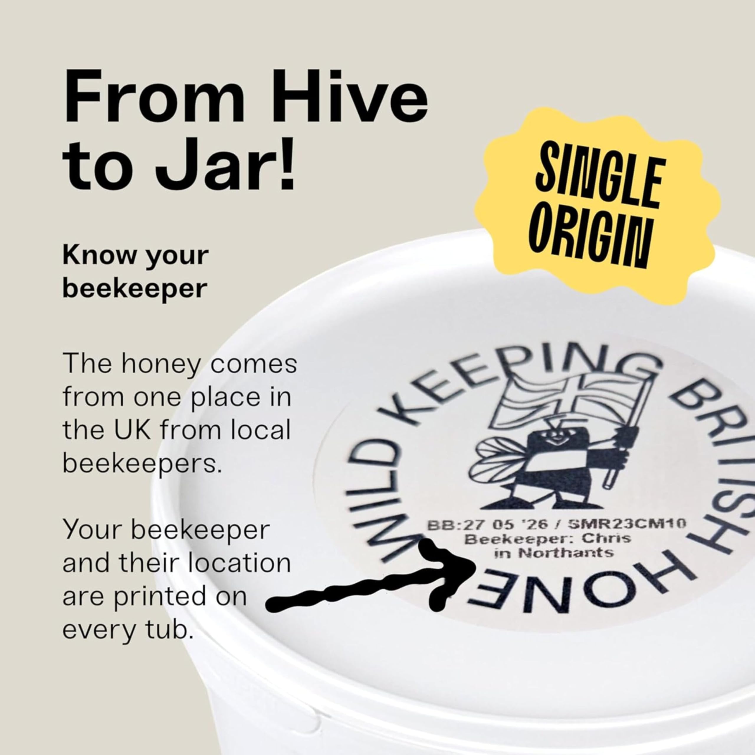 British Summer Honey - Pure and Natural, Single-Origin, Unpasteurised, 1 kg Plastic Tub 8