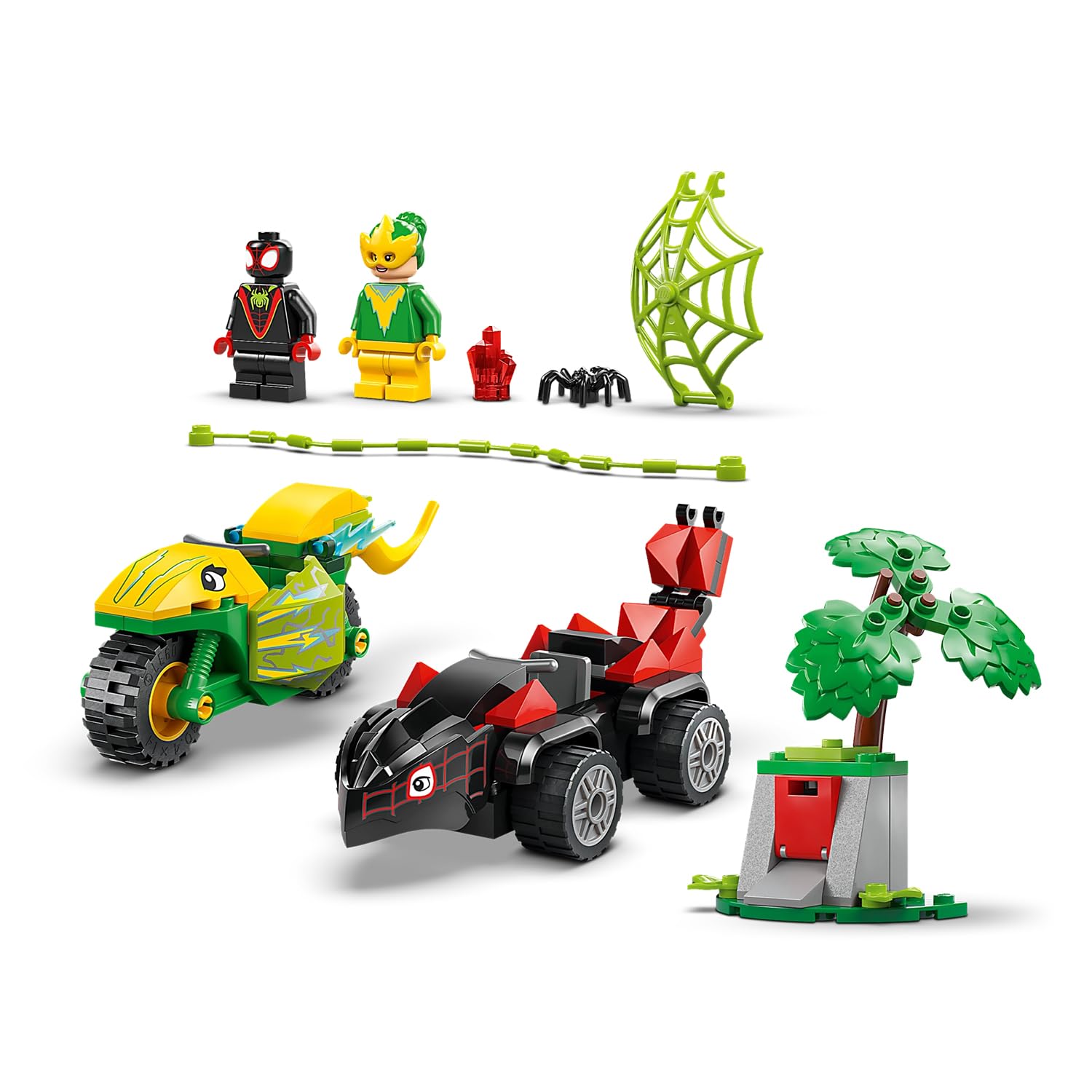 LEGO Marvel Spin and Electro Dinosaur Vehicle Chase Set - Buildable Super Hero Playset for Kids 4+ 8