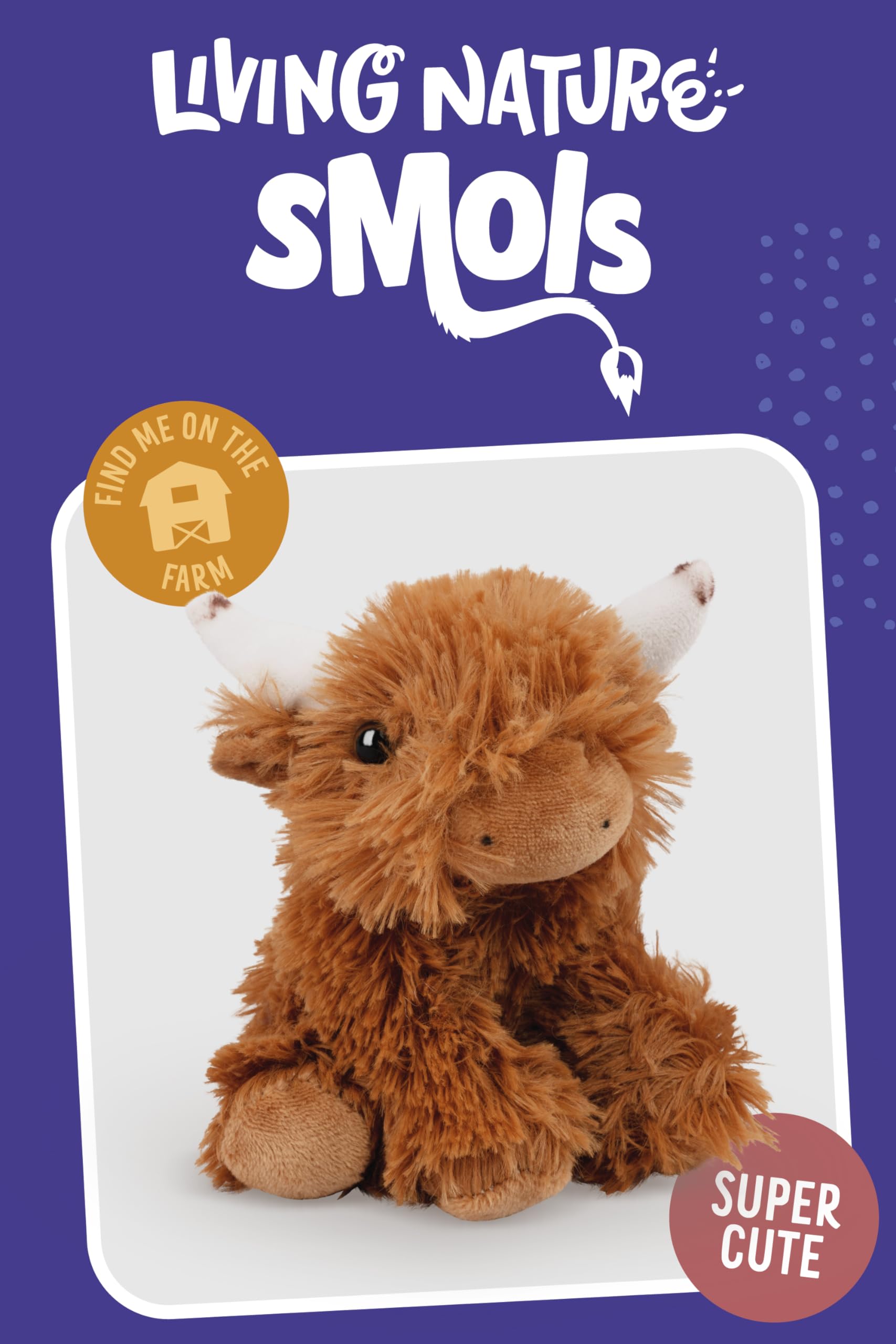Living Nature SMOLS Highland Cow Plush Toy - Soft Eco-Friendly Stuffed Animal for Kids 0+ 4