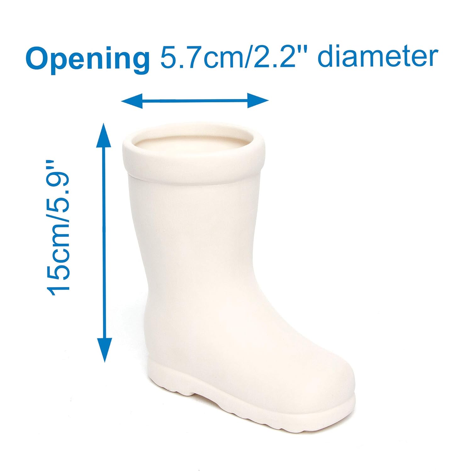 Baker Ross AG273 Wellington Boot Ceramic Flowerpots (Pack of 2) - Kids Paintable Craft Kit 4